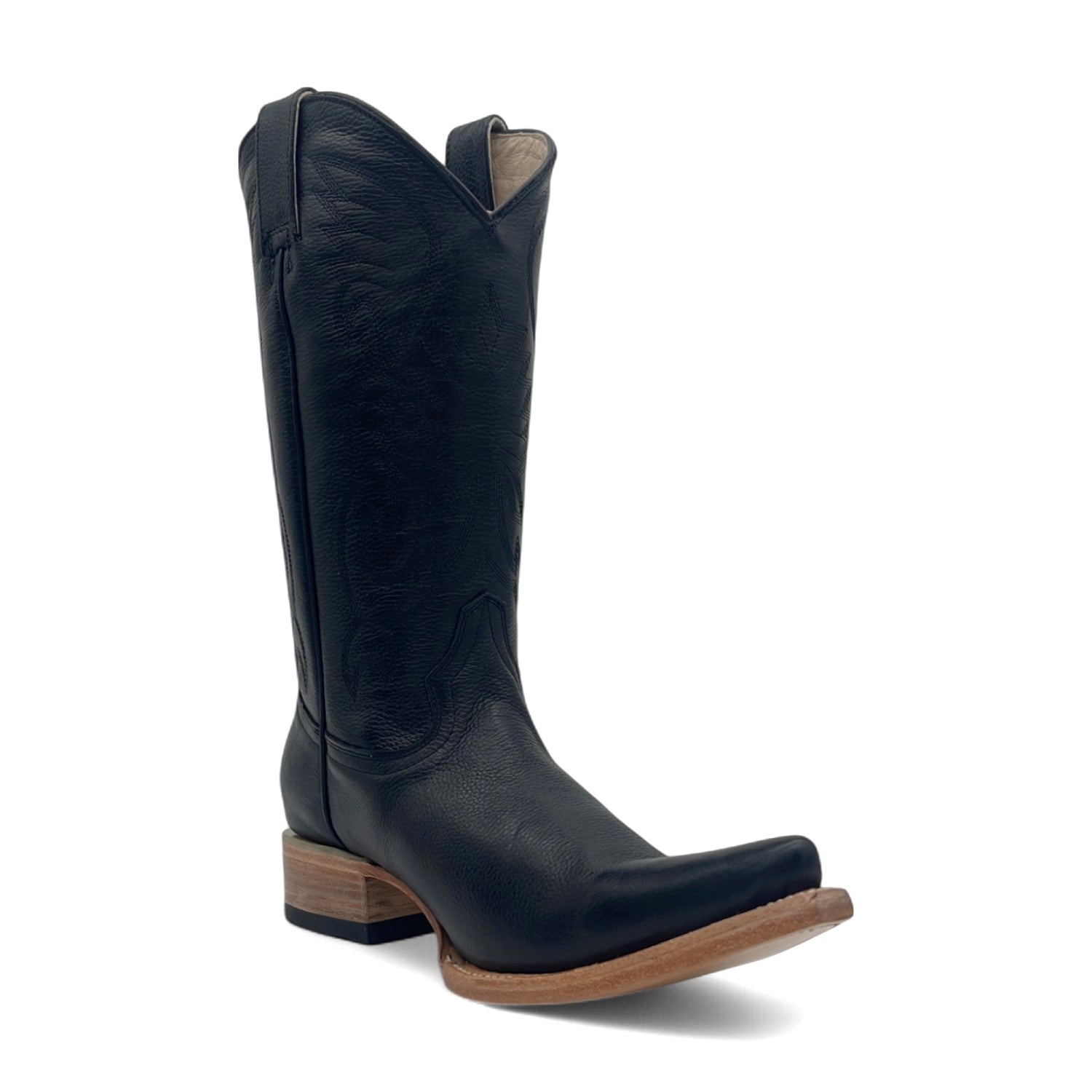 Men’s Genuine Leather Snip Toe Embroidered Boot