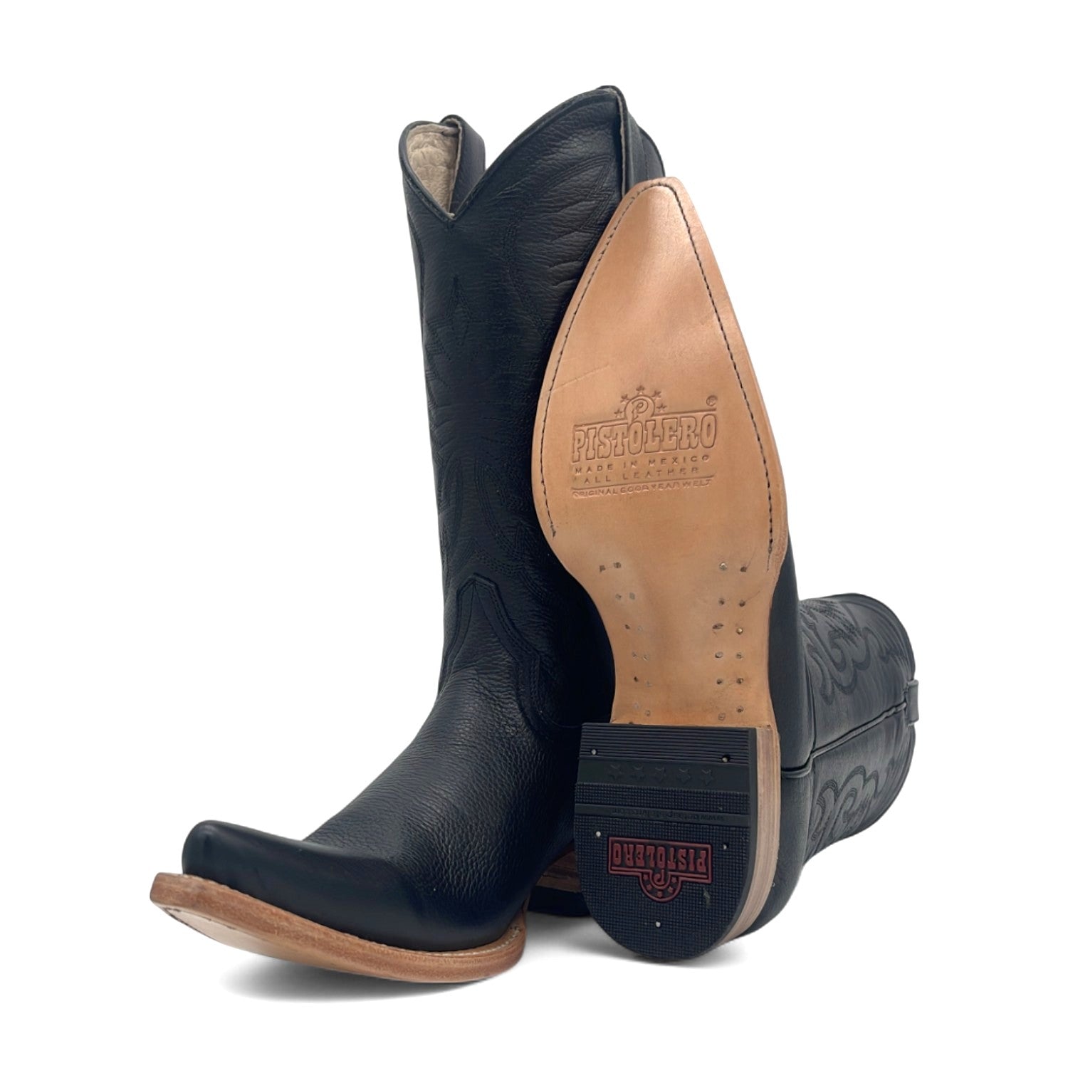 Men’s Genuine Leather Snip Toe Embroidered Boot