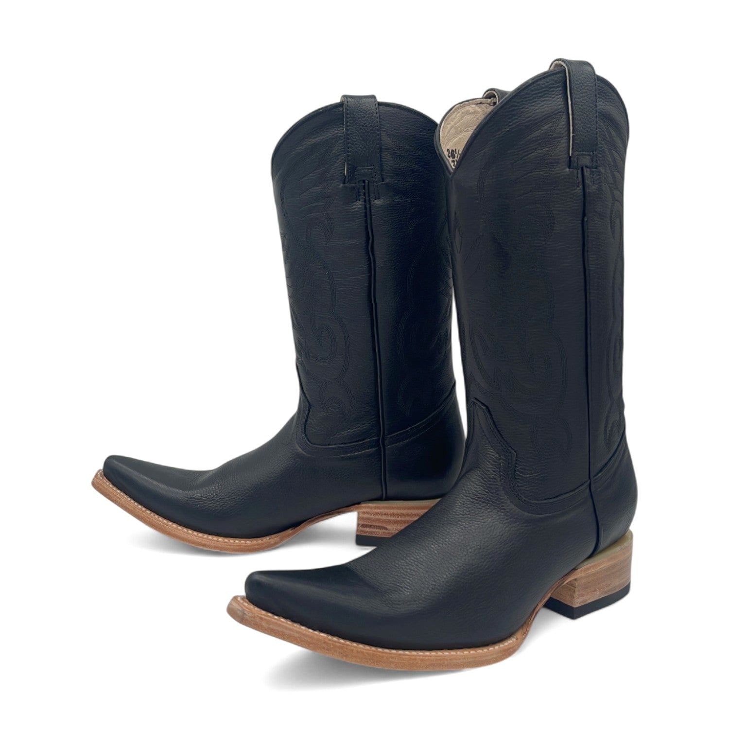 Men’s Genuine Leather Snip Toe Embroidered Boot