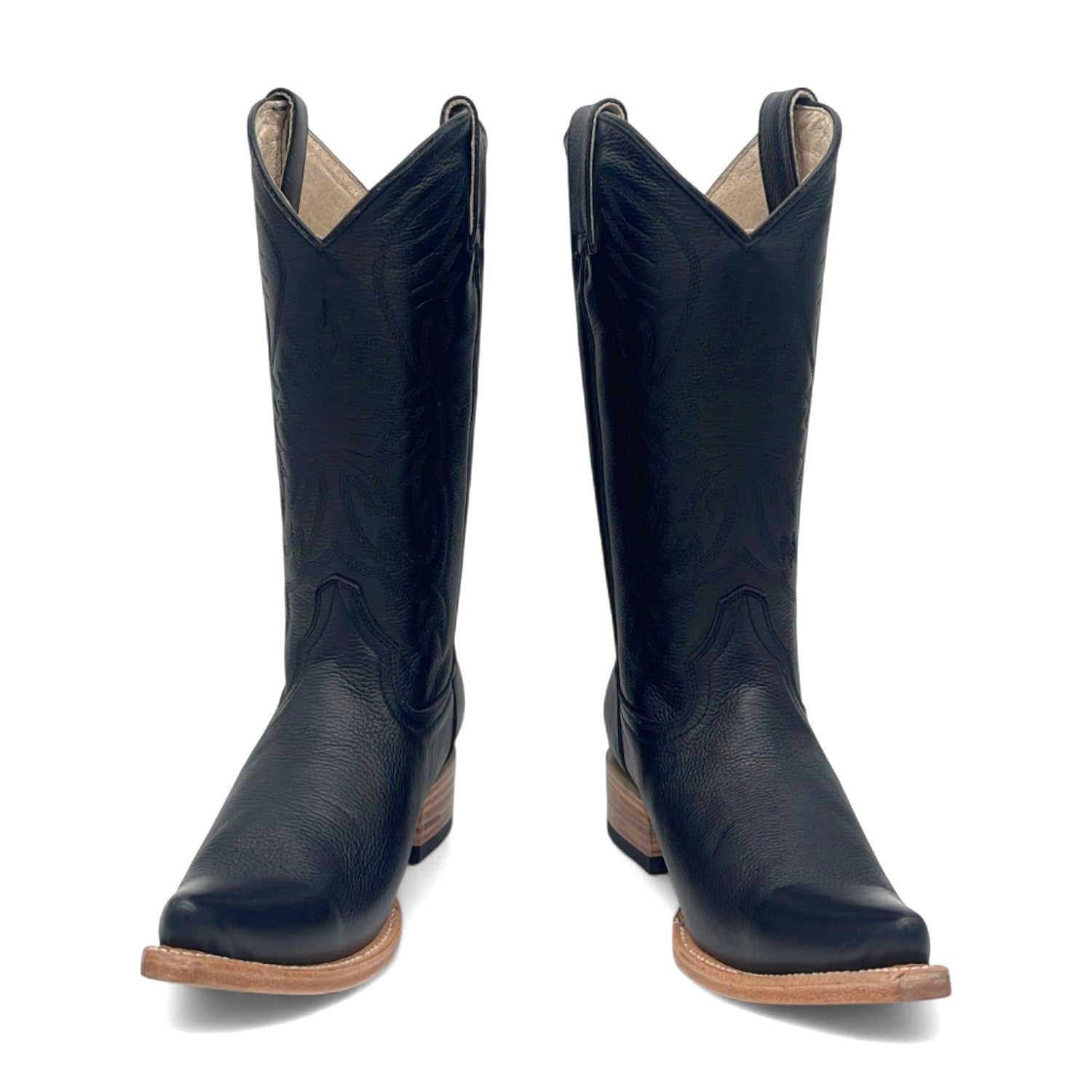 Men’s Genuine Leather Snip Toe Embroidered Boot