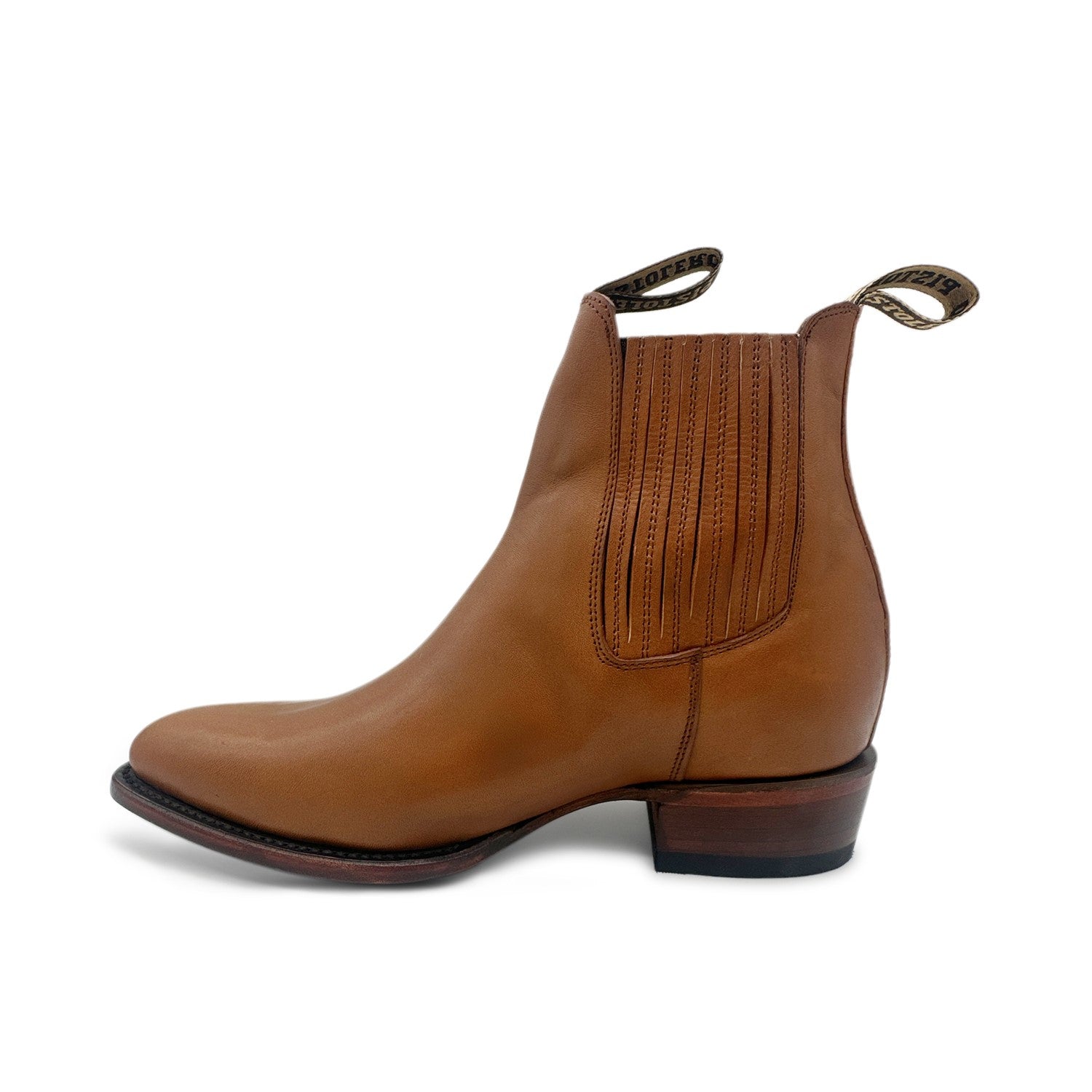 Men’s J Toe Leather Brown Ankle Cowboy Boot