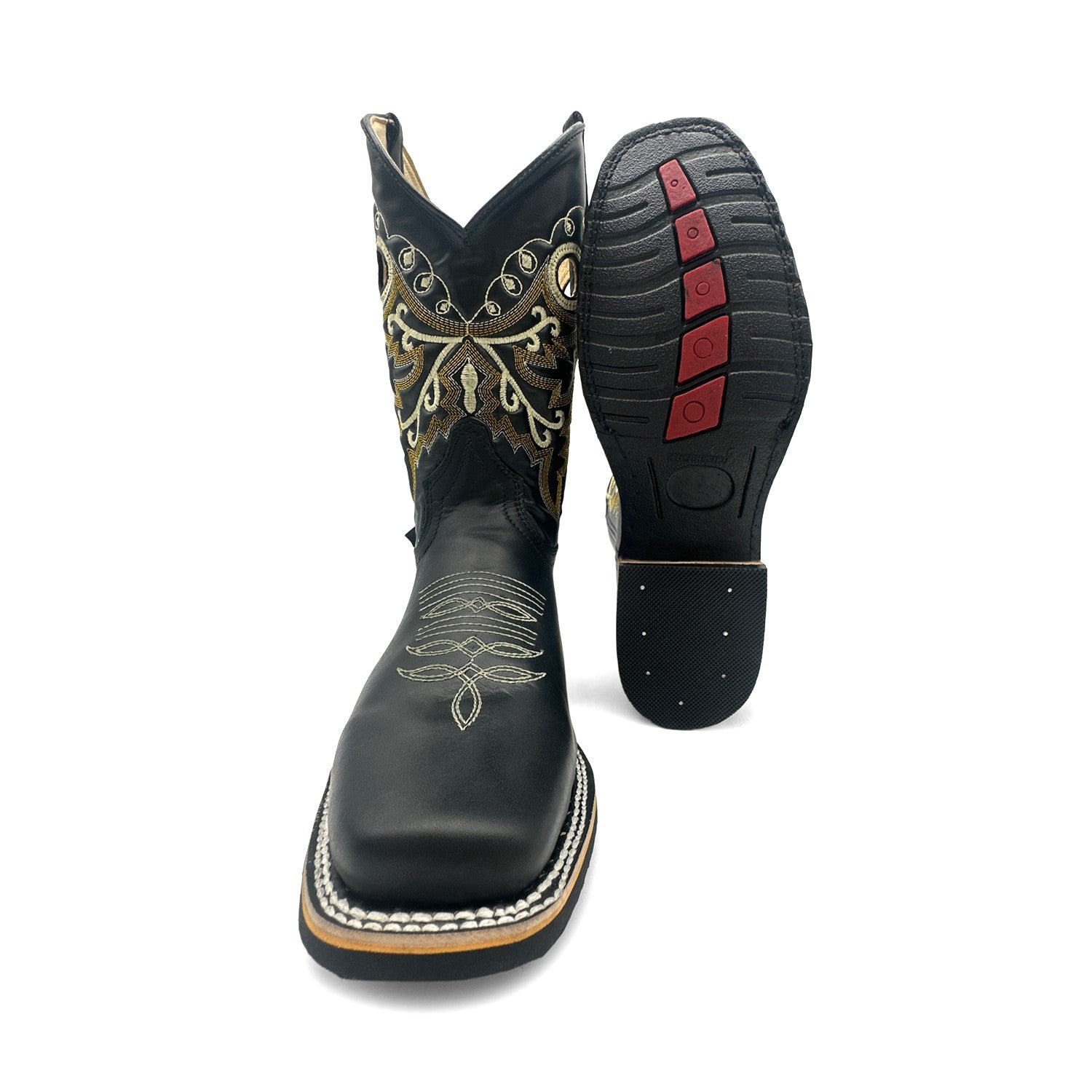 Men's Genuine Leather Cowboy Square Toe Western Rodeo Boots