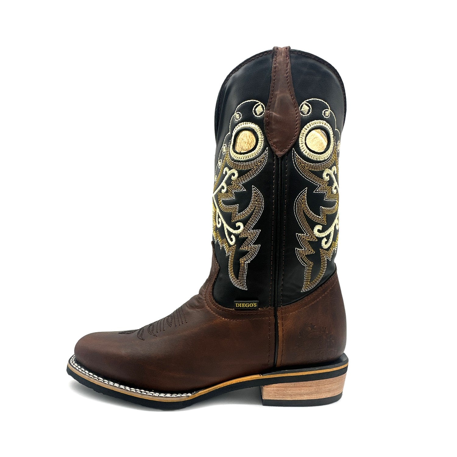 Men's Genuine Leather Cowboy Square Toe Western Rodeo Boots