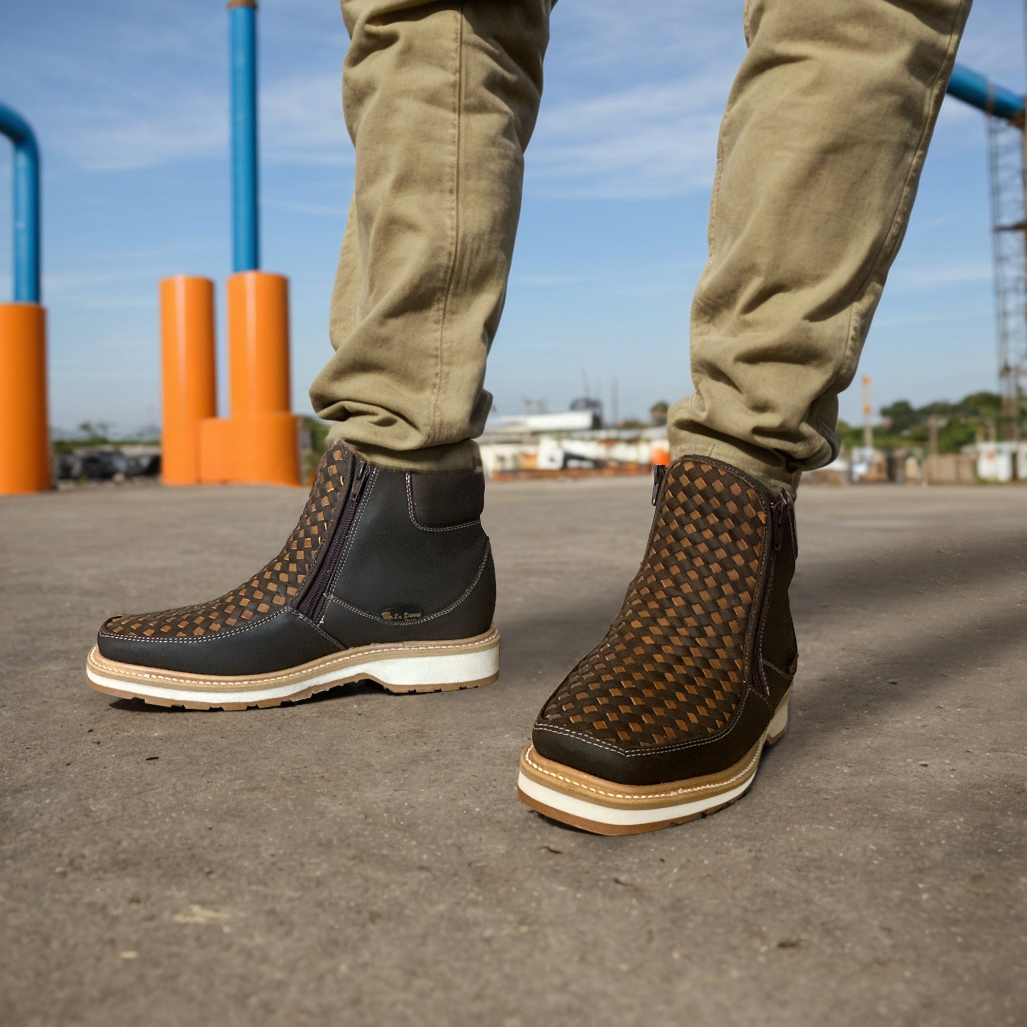 Men's Square Toe Leather Petatillo Work Boot