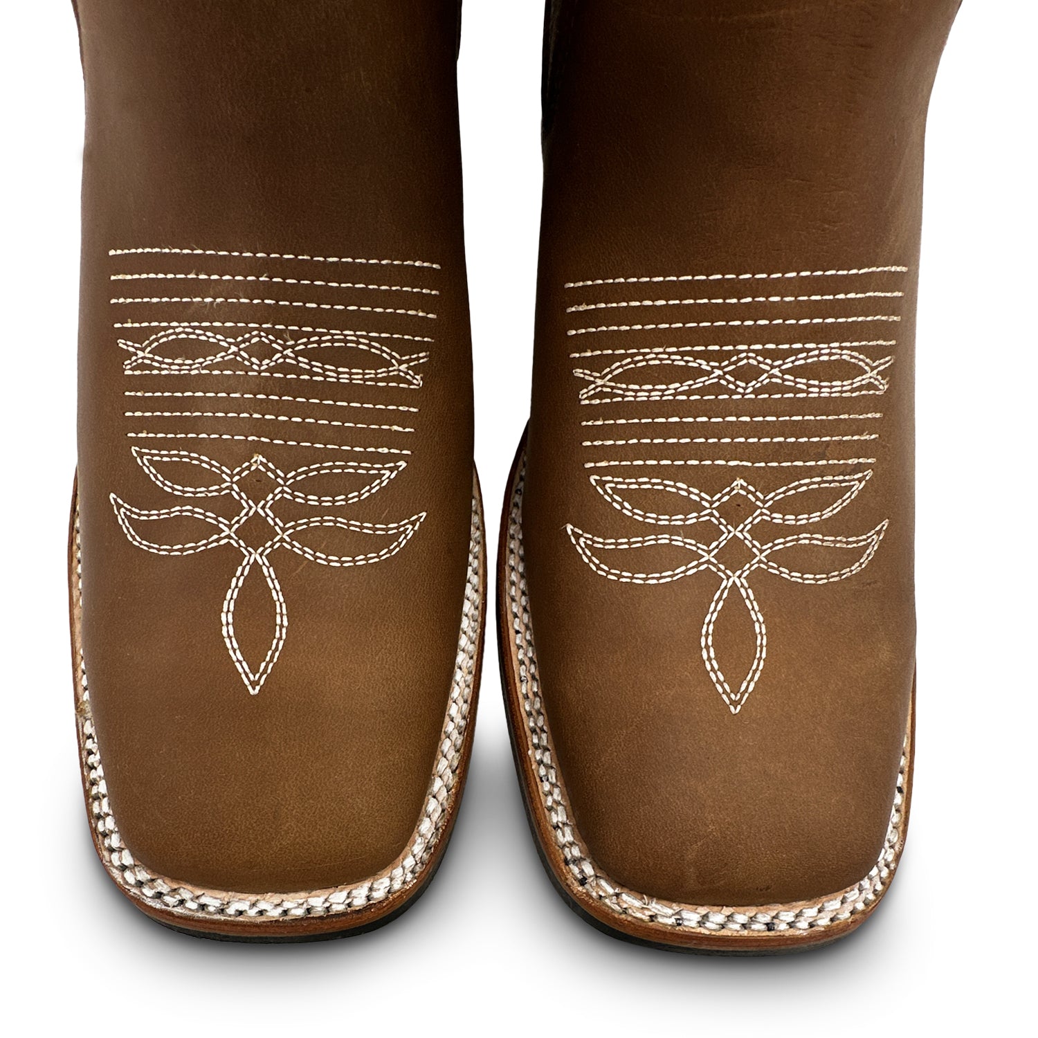 Men’s Genuine Leather Square Toe Short Ankle Cowboy Boot