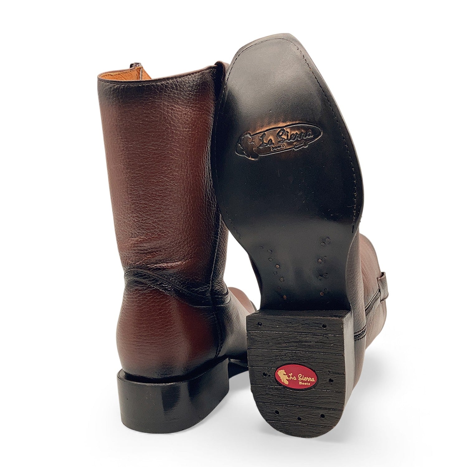 Men's Leather Midcalf Western Cowboy Boot Dubai Square Toe With Full Side Zipper