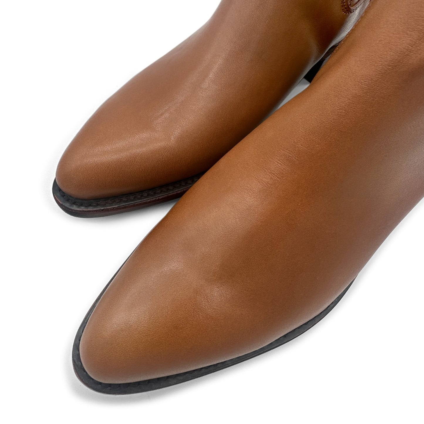 Men’s J Toe Leather Brown Ankle Cowboy Boot