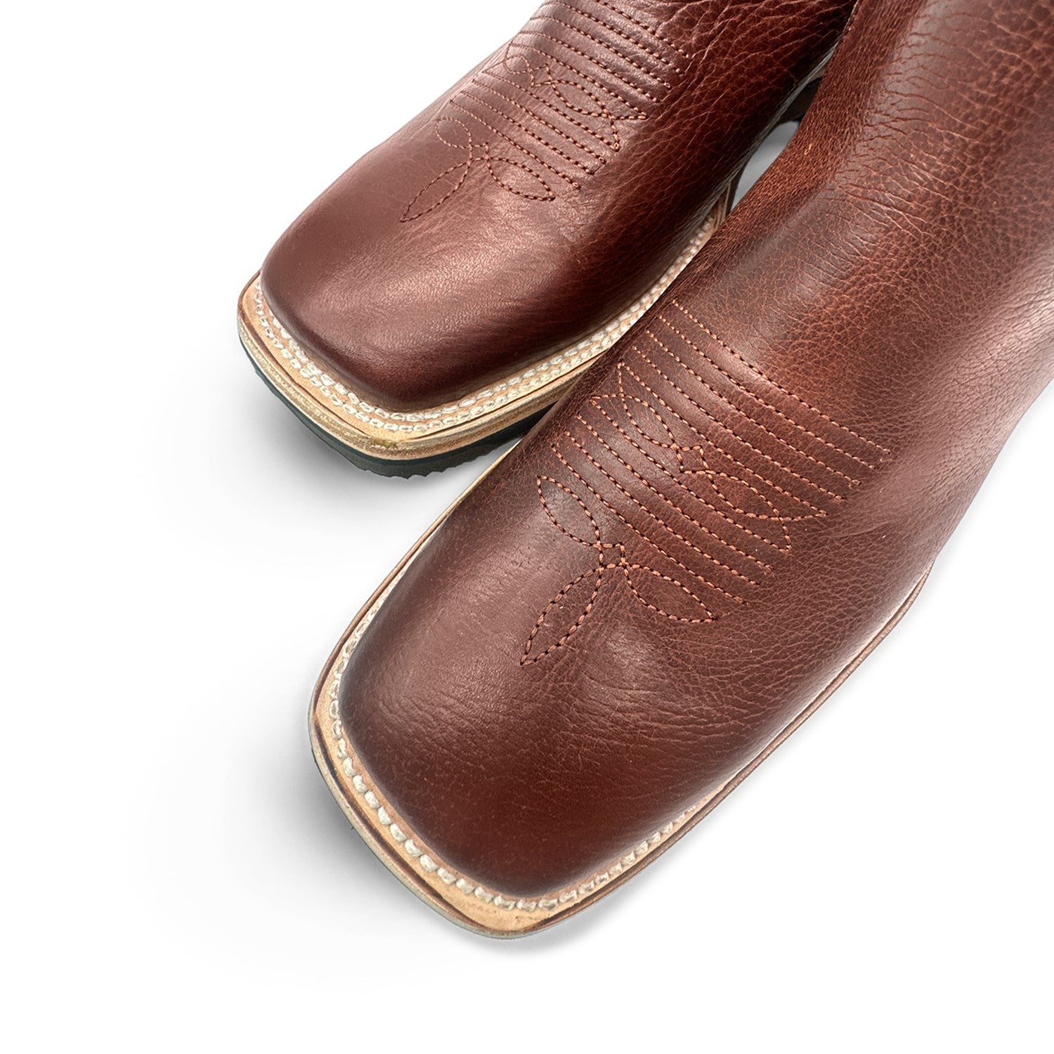 Men’s Square Toe Leather Ankle Boot Rubber Sole