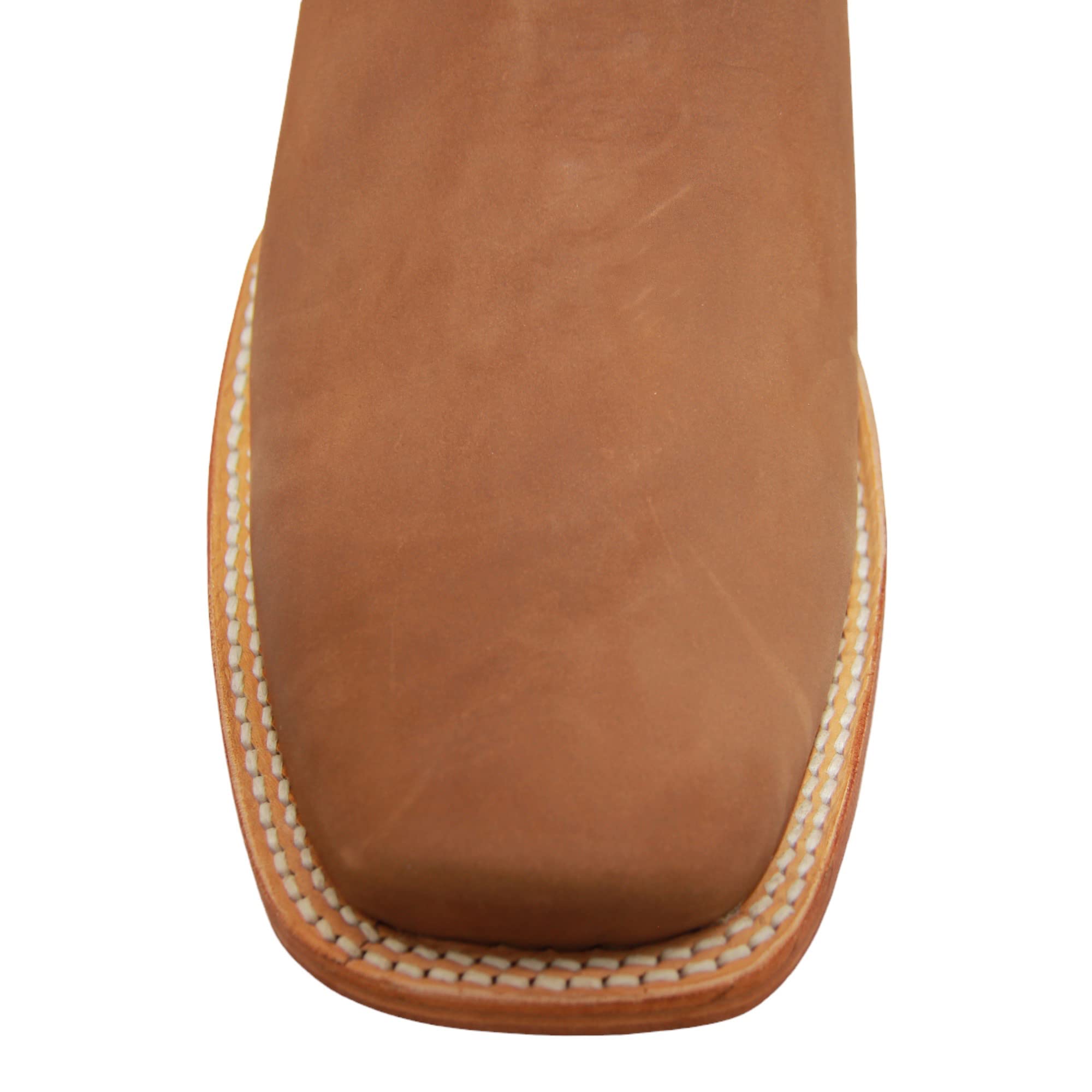 Men's Genuine Leather Square Toe Short Ankle Rodeo Cowboy Boot