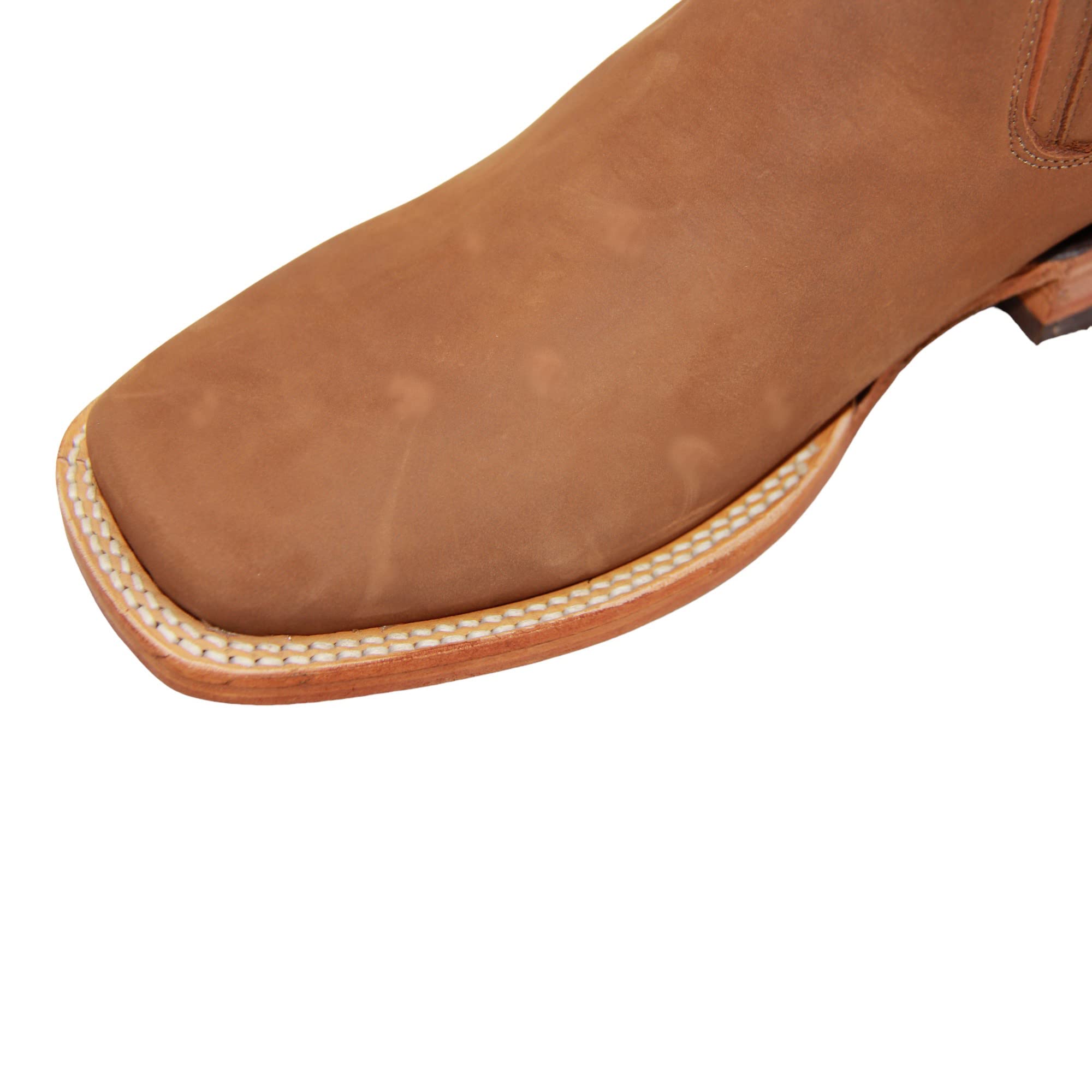 Men's Genuine Leather Square Toe Short Ankle Rodeo Cowboy Boot