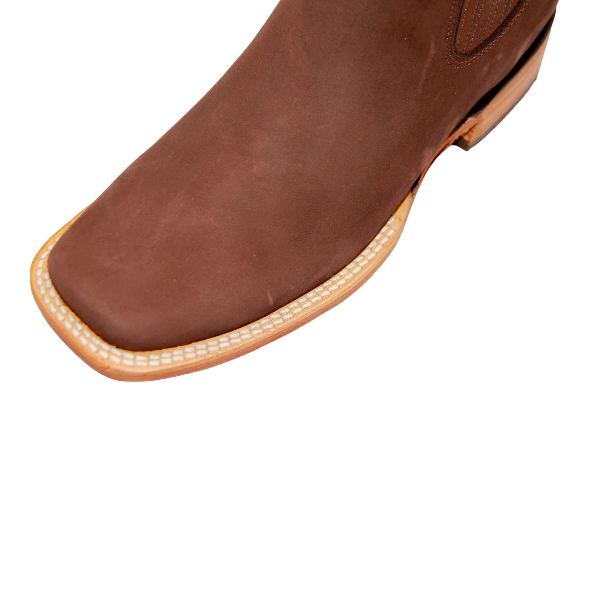 Men's Genuine Leather Square Toe Short Ankle Rodeo Cowboy Boot