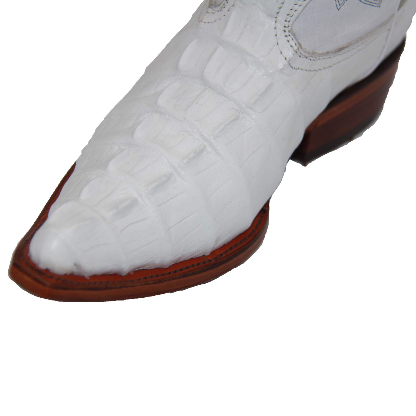 Mens Leather Crocodile Print Snip Toe Cowboy Boot