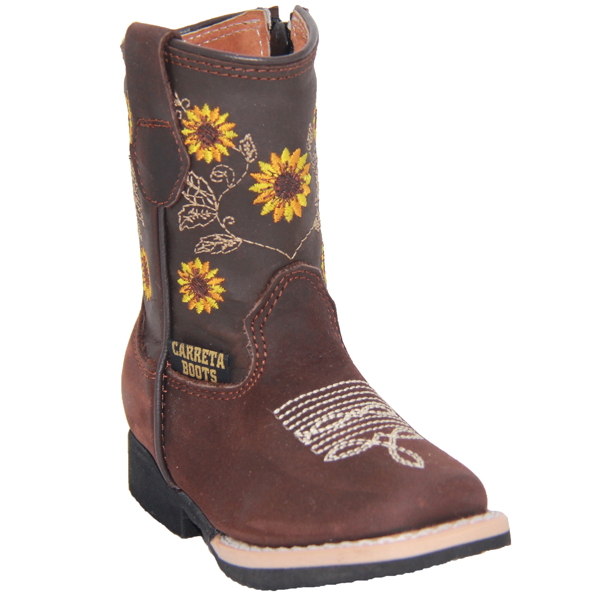 Infant Toddler Girls Western Boots Floral Sunflower Embroidered Cowgirl Cowboy Boot