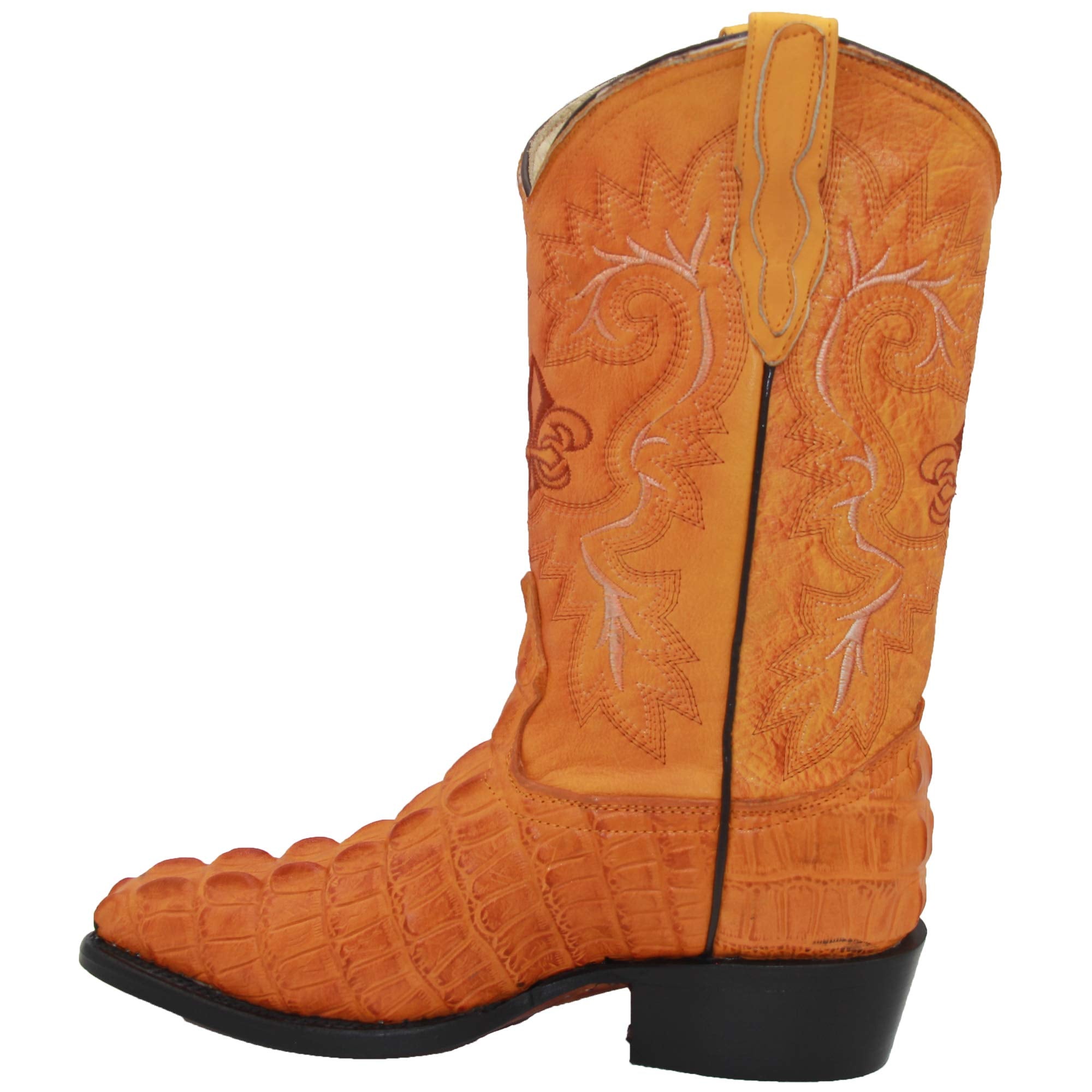 Men's Leather Crocodile Alligator Print Western Cowboy Boots