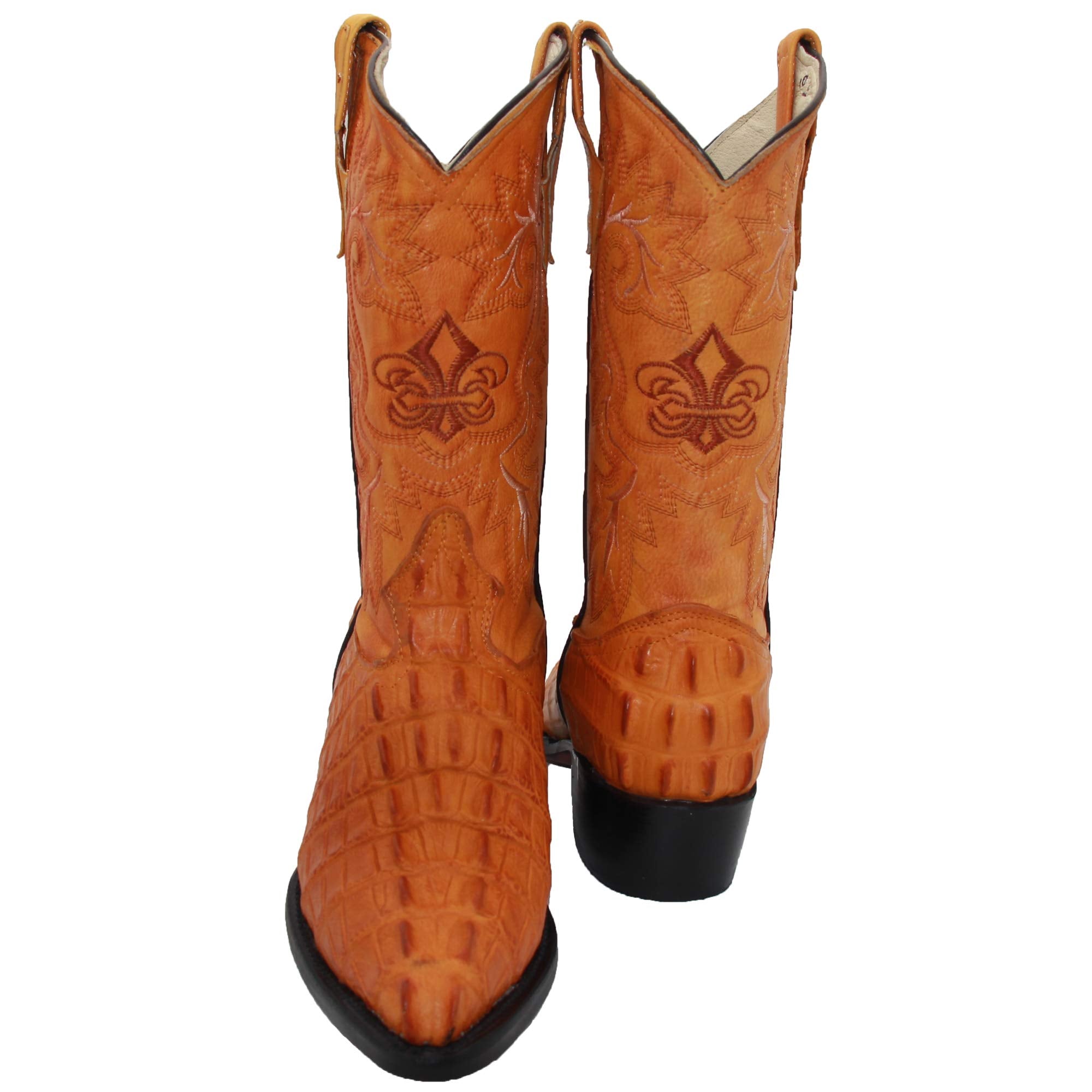 Men's Leather Crocodile Alligator Print Western Cowboy Boots