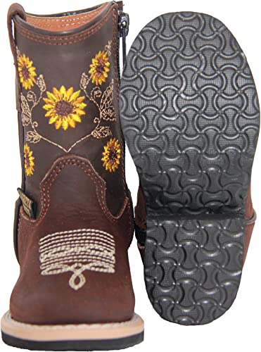 Infant Girls Sunflower Embroidered Cowgirl Boot