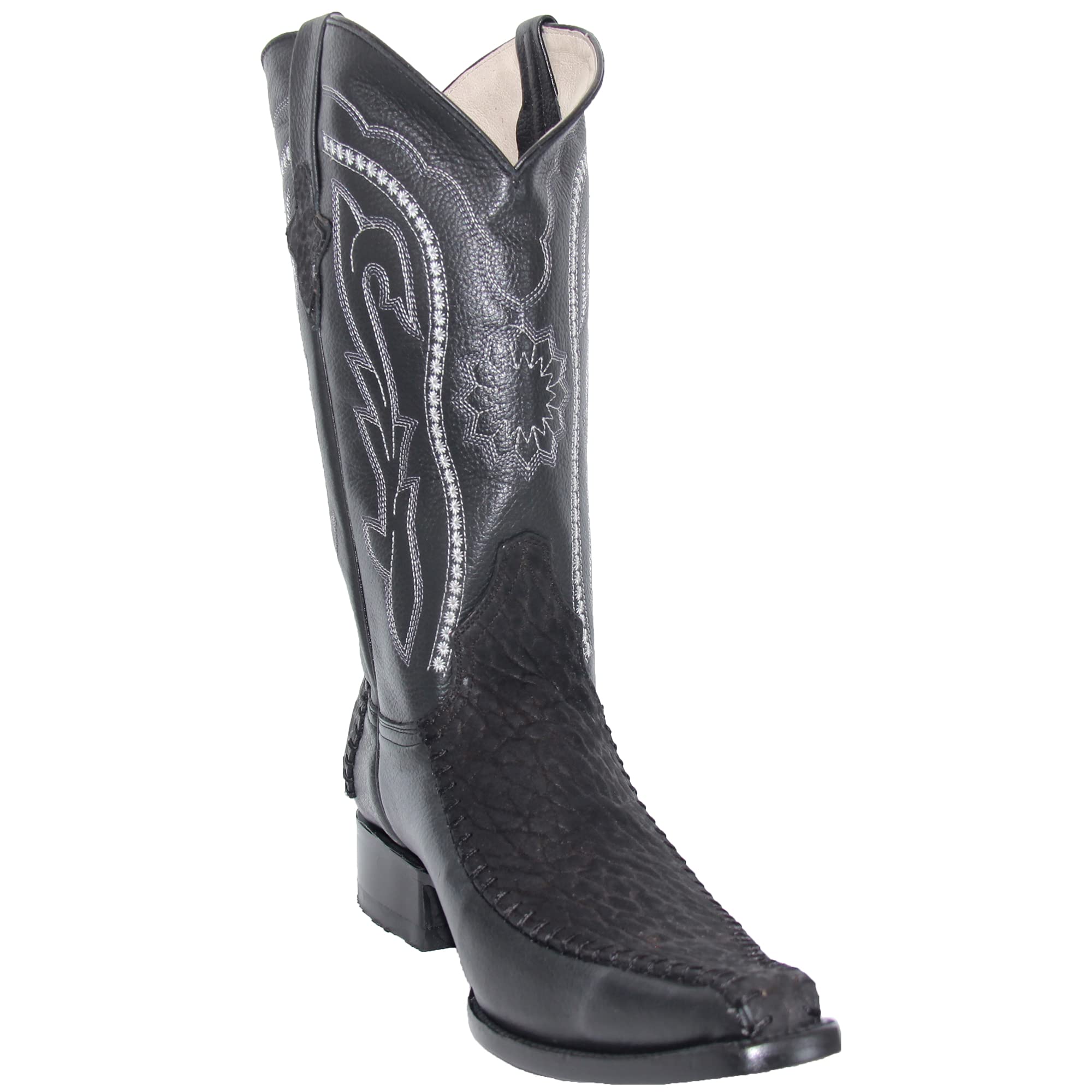 Men’s Genuine Leather Luxury Western Bull Neck Print Cowboy Boot
