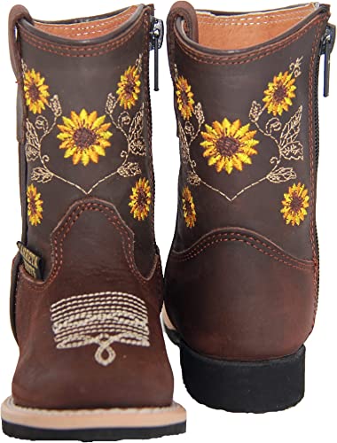 Infant Girls Sunflower Embroidered Cowgirl Boot