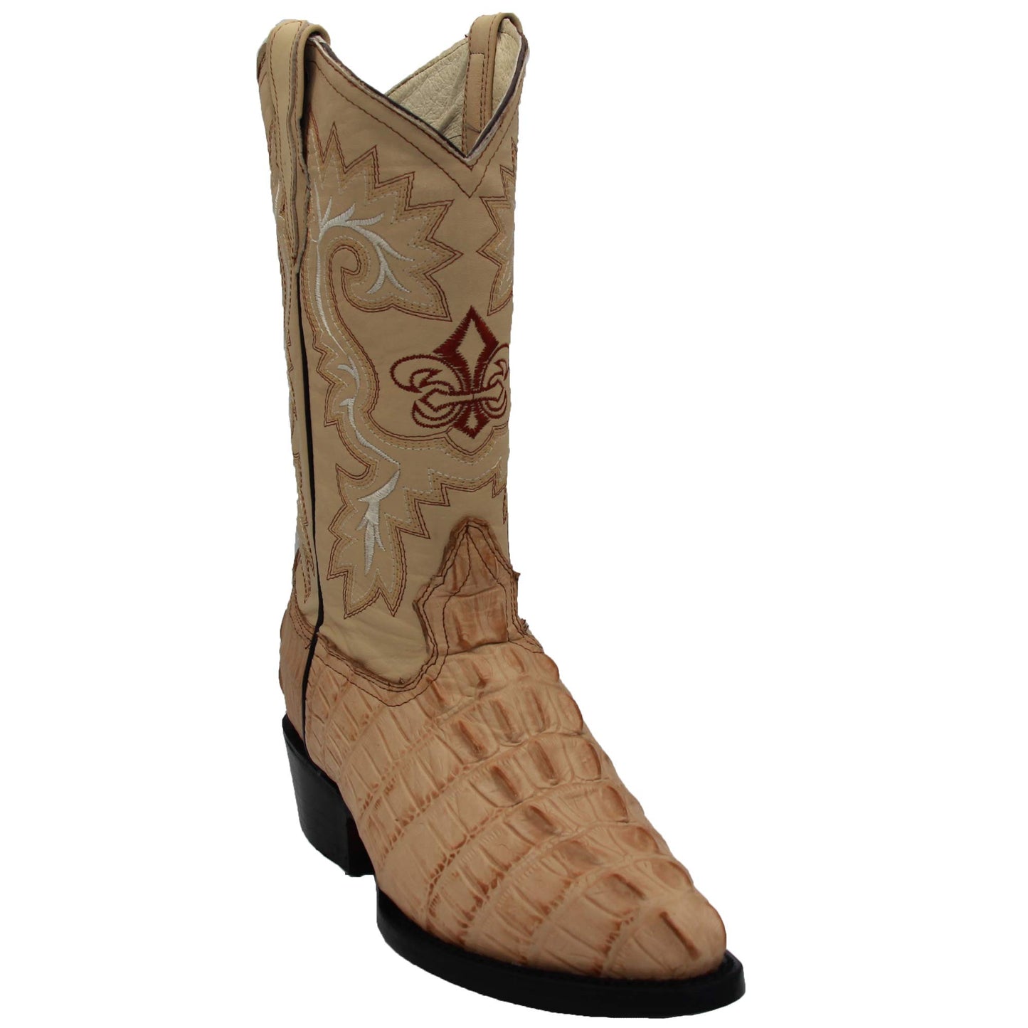 Men's Leather Crocodile Alligator Print Western Cowboy Boots