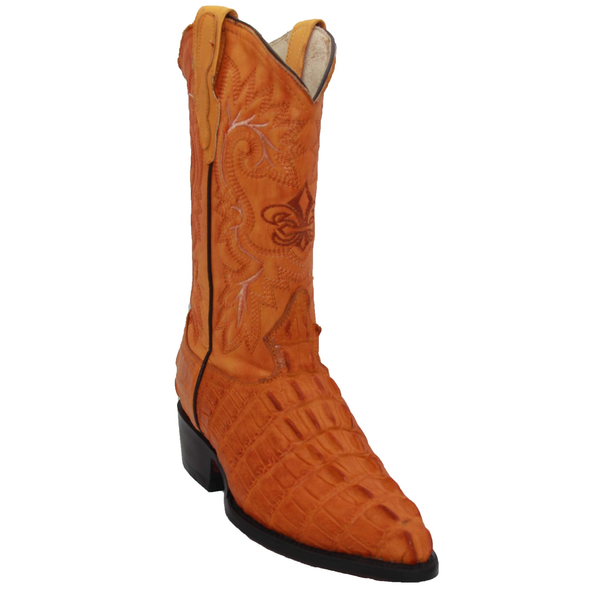 Men's Leather Crocodile Alligator Print Western Cowboy Boots