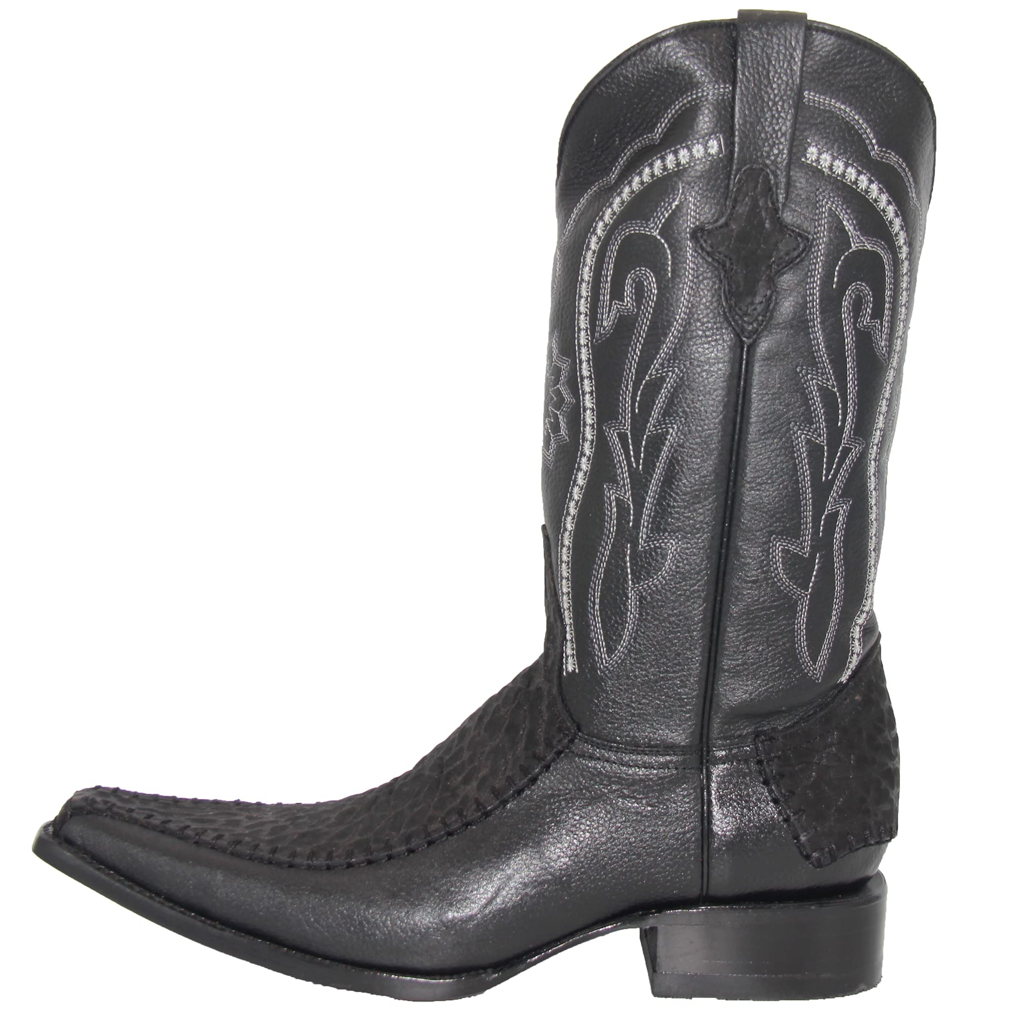 Men’s Genuine Leather Luxury Western Bull Neck Print Cowboy Boot