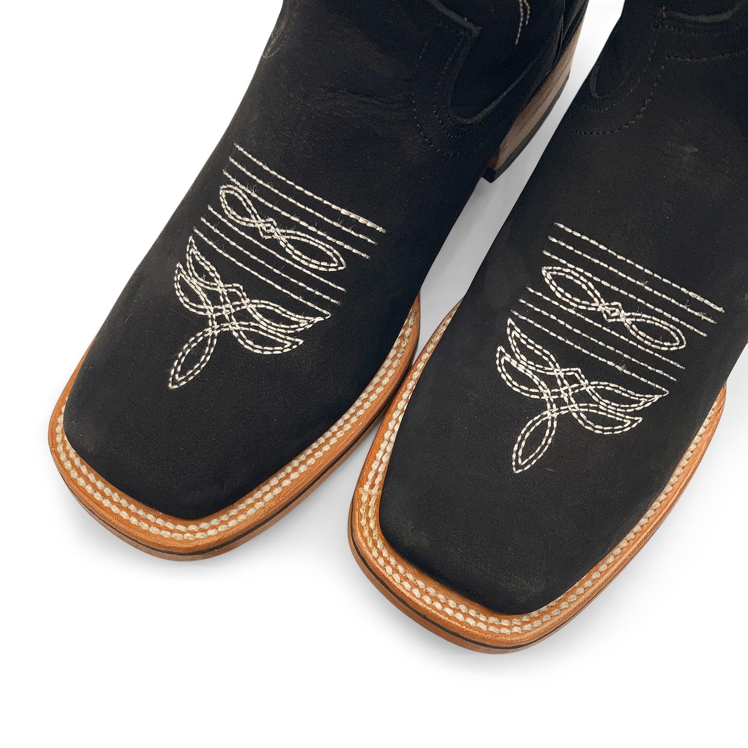 Women’s Cowboy Boot, Floral Embroidered Western Cowgirl Boots, Mid Calf Pull-On Square Toe