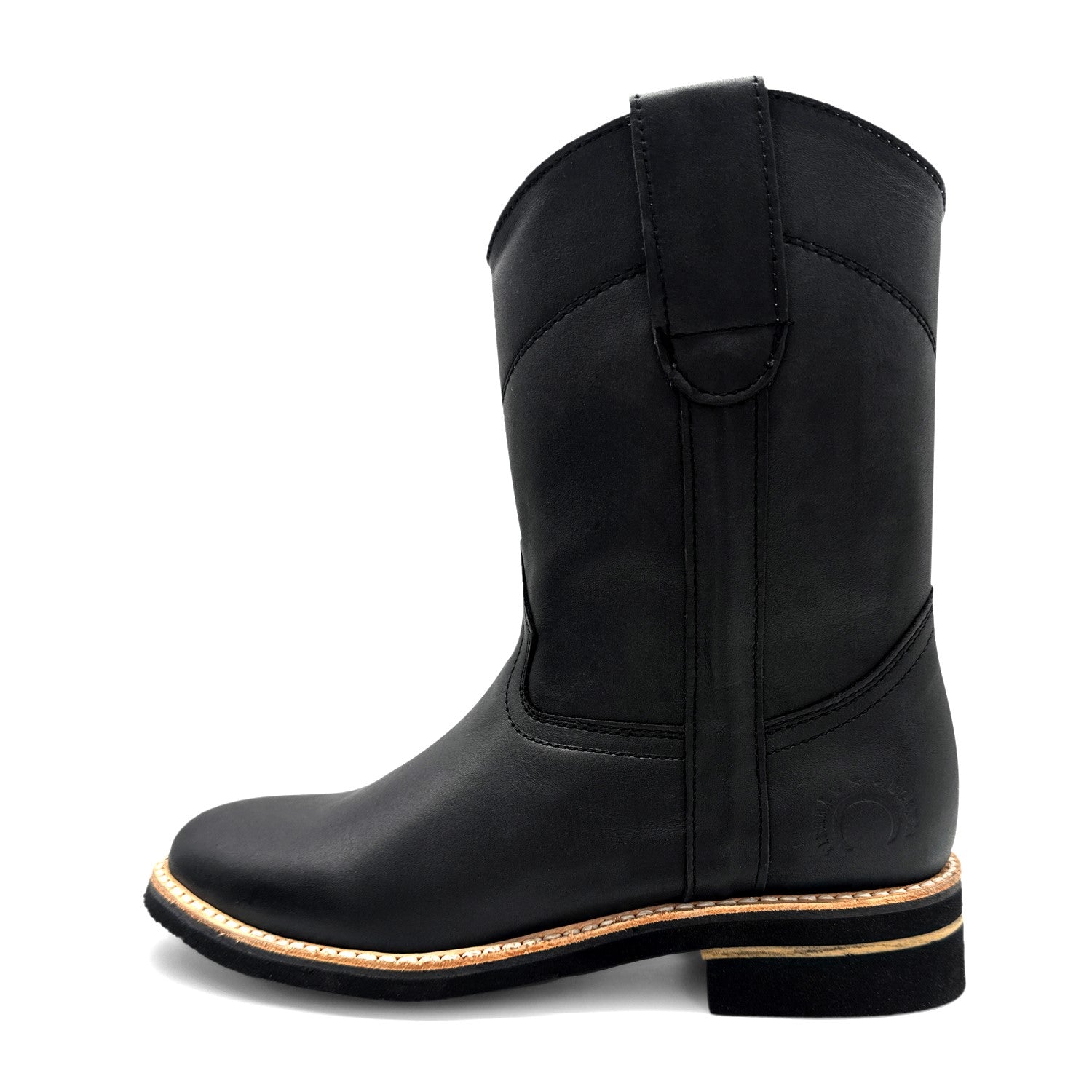 Men's Leather Pull-On Soft Toe Western Cowboy Work Boot