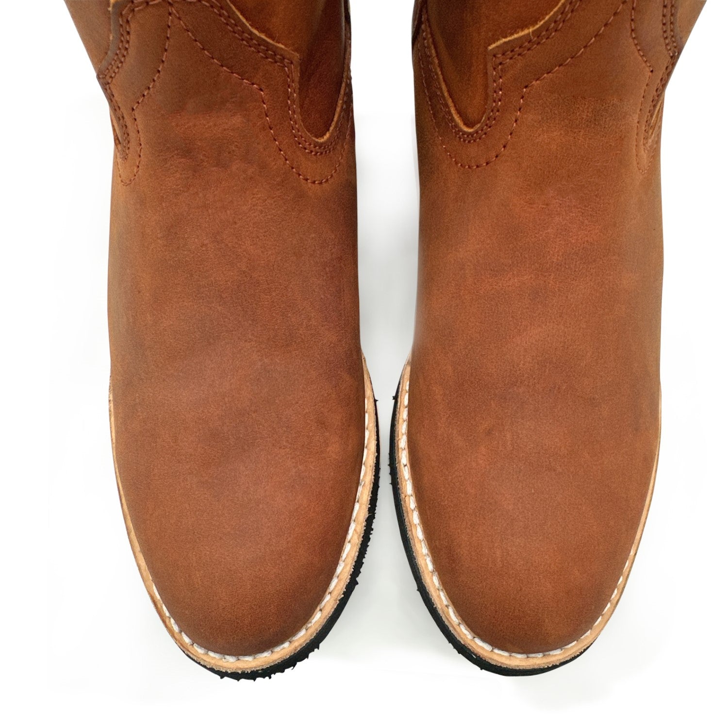 Men's Leather Pull-On Soft Toe Western Cowboy Work Boot