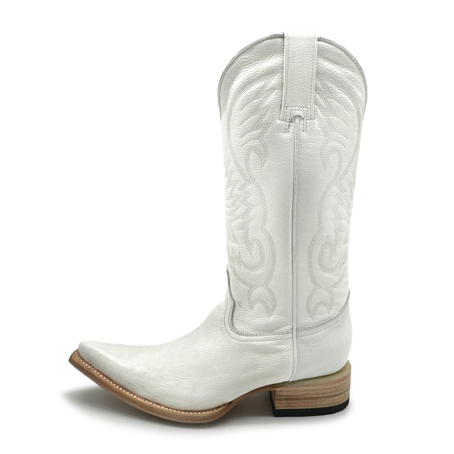 Men’s Genuine Leather Snip Toe Embroidered Boot