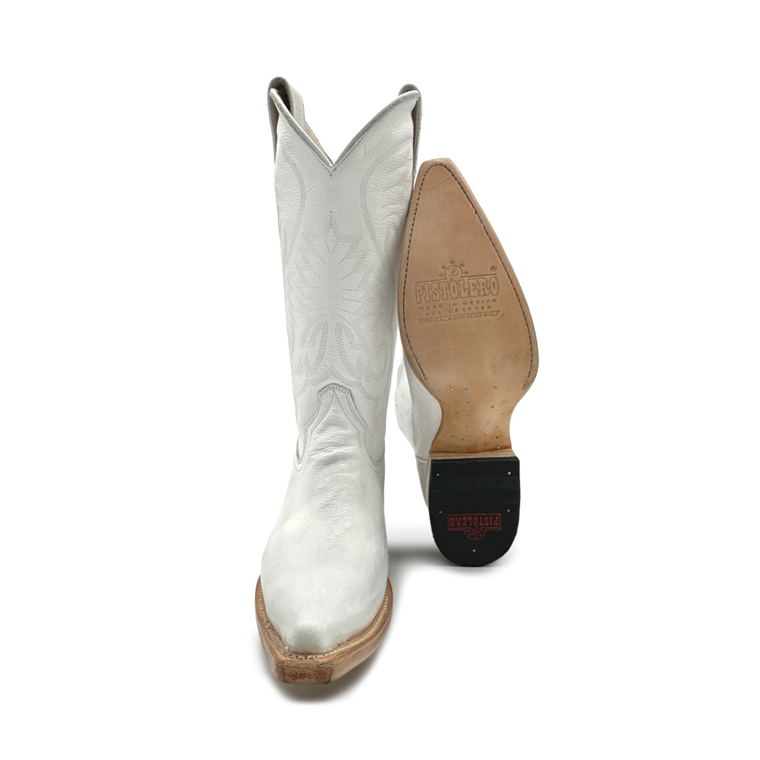 Men’s Genuine Leather Snip Toe Embroidered Boot