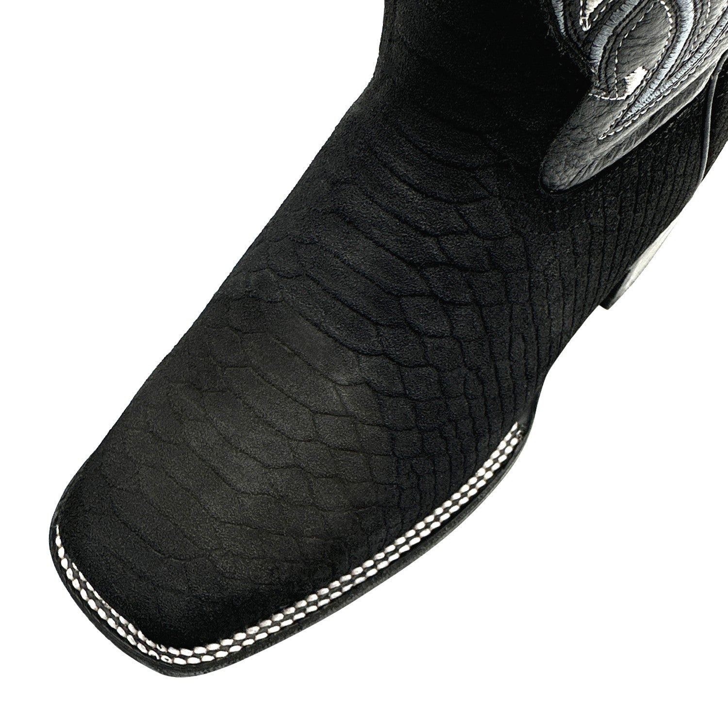 Men's Exotic Snakeskin Square Toe Phyton Print Genuine Leather Western Boots
