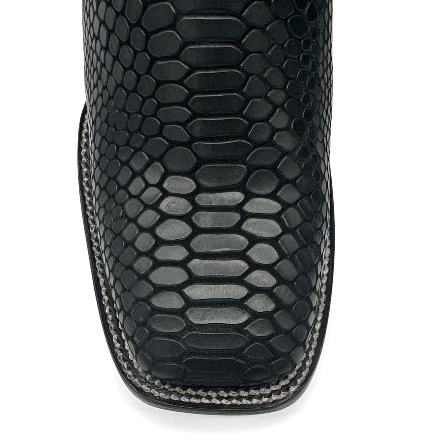 MENS EXOTIC PYTHON SNAKE PRINT SQUARE TOE LEATHER BOOT