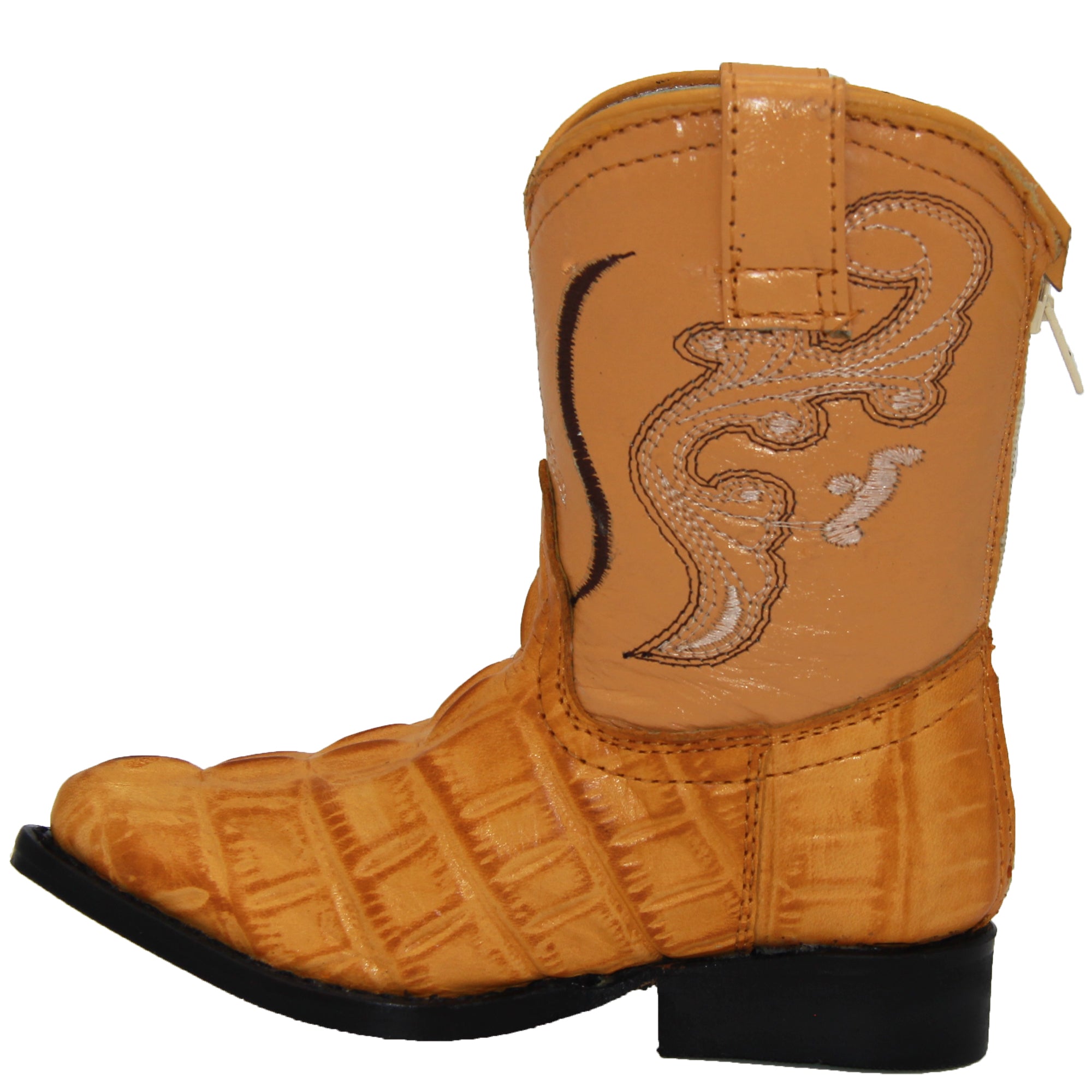 Kids Cowboy Boots Toddlers Western Crocodile Alligator Print Snip Toe Boot