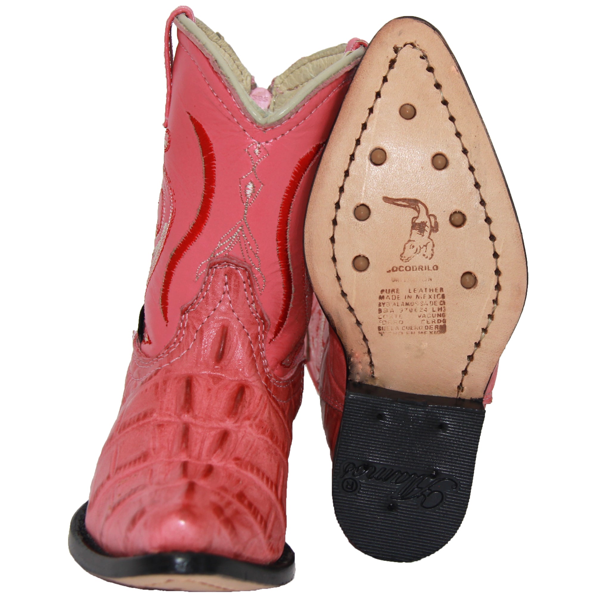 Kids Cowboy Boots Toddlers Western Crocodile Alligator Print Snip Toe Boot