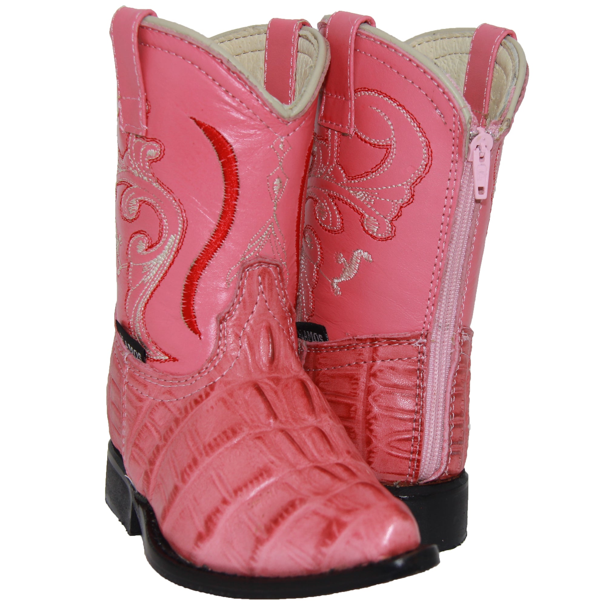 Kids Cowboy Boots Toddlers Western Crocodile Alligator Print Snip Toe Boot