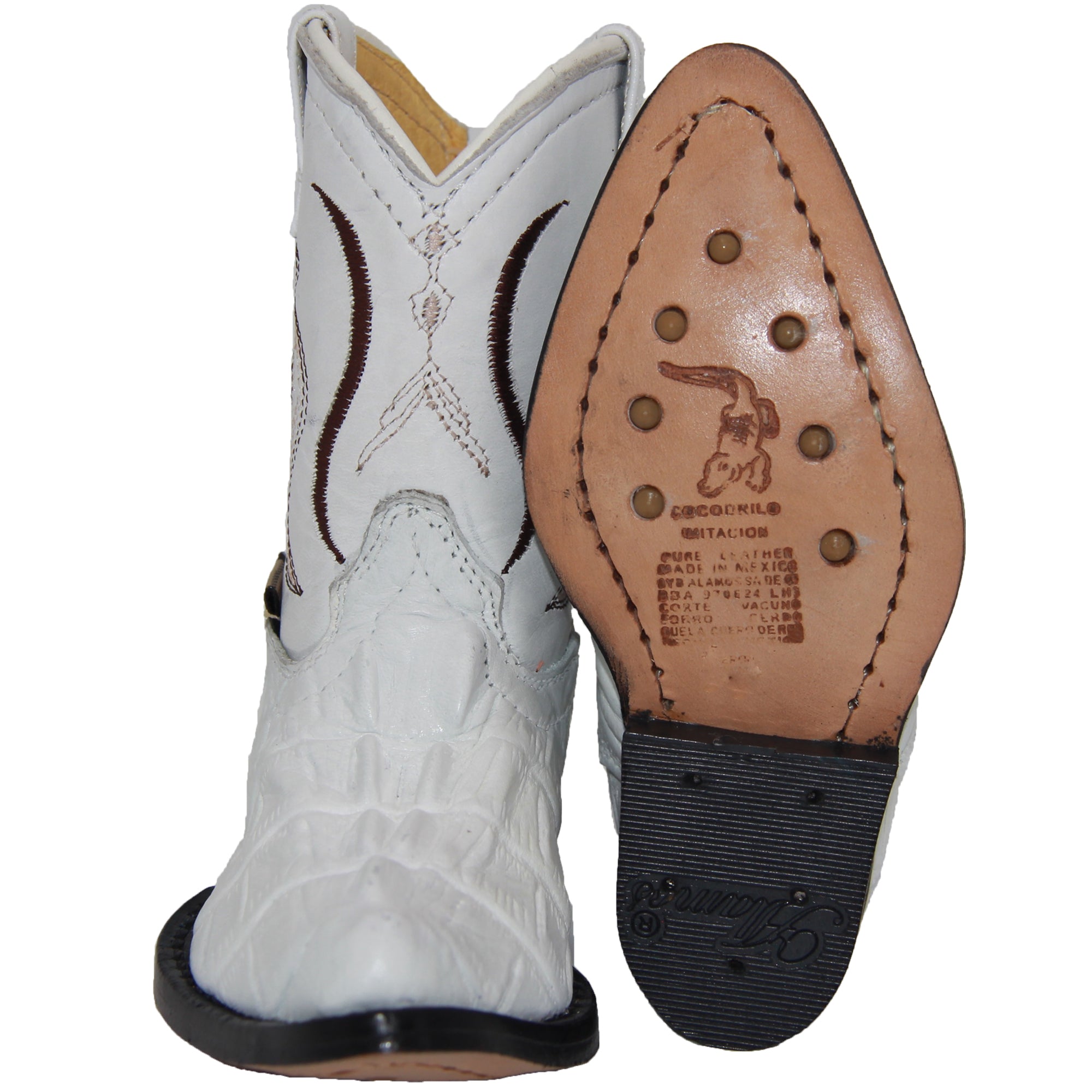 Kids Cowboy Boots Toddlers Western Crocodile Alligator Print Snip Toe Boot