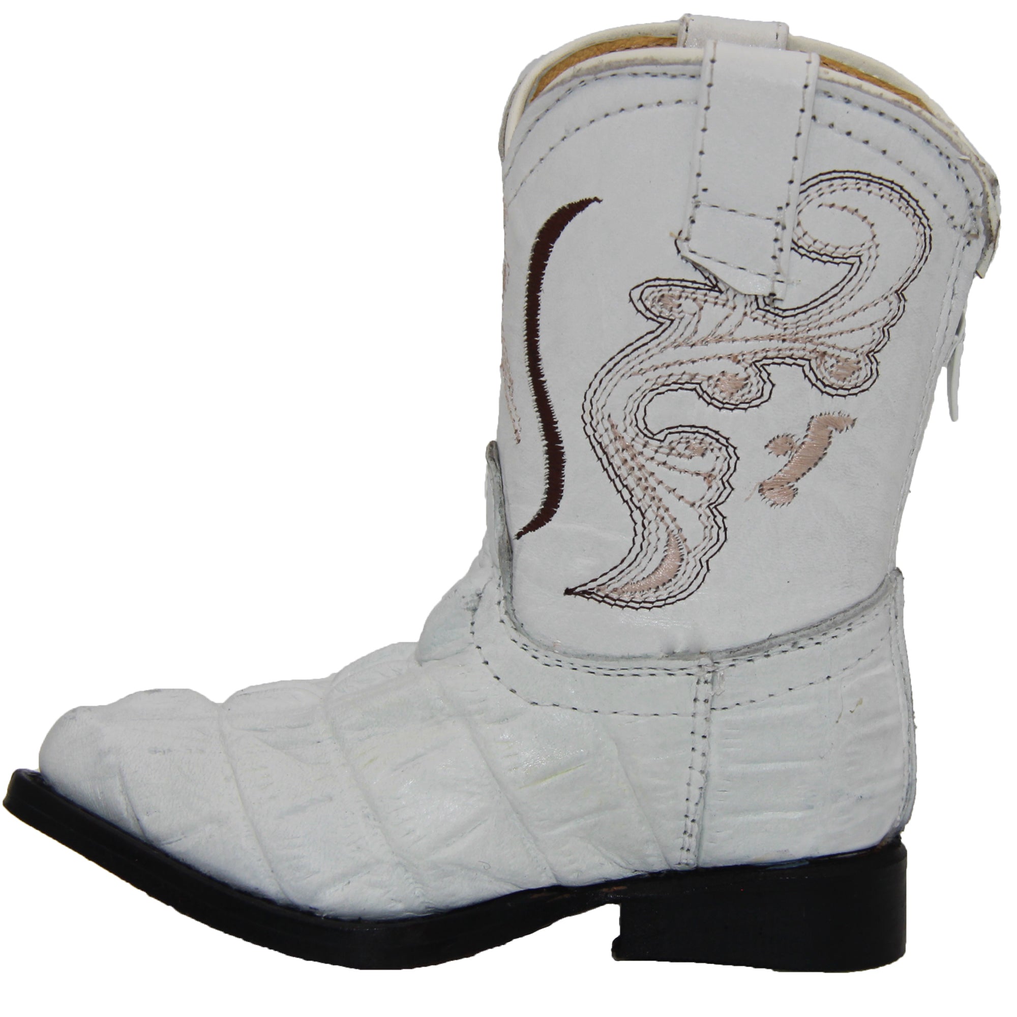 Kids Cowboy Boots Toddlers Western Crocodile Alligator Print Snip Toe Boot