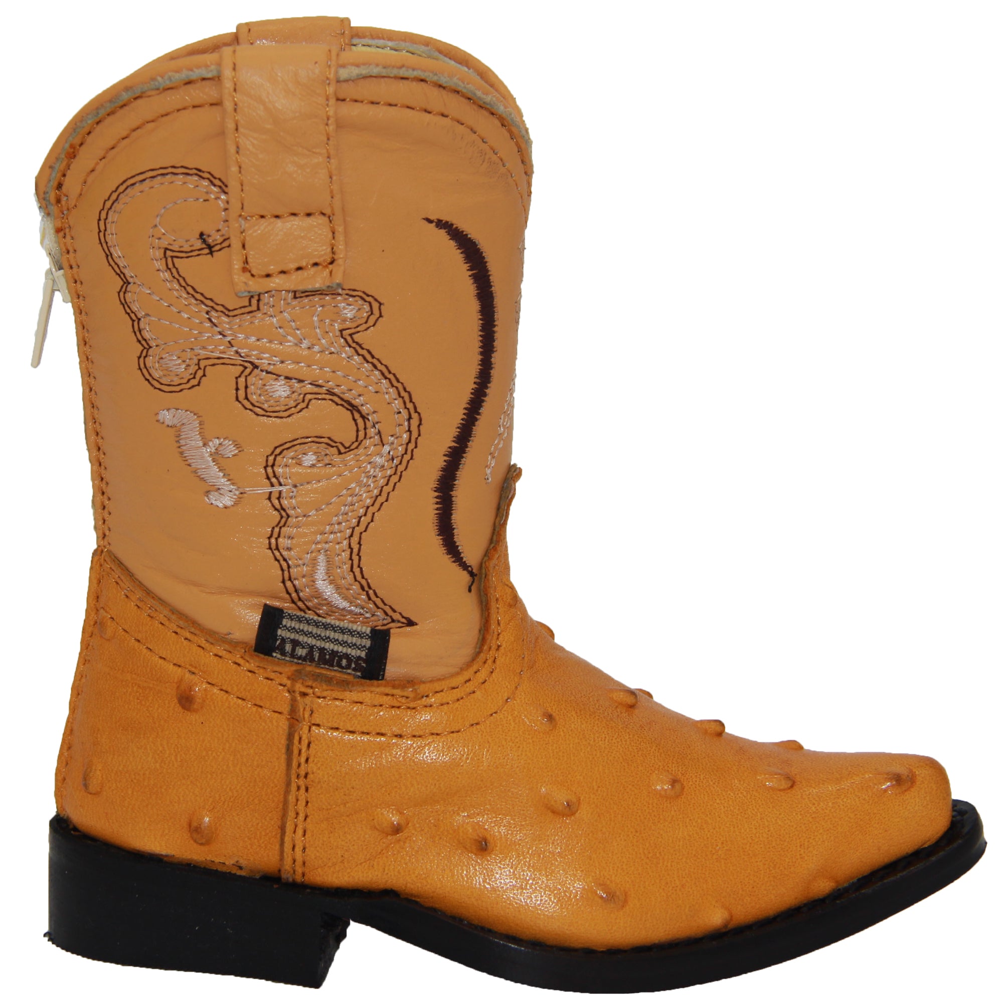 Kids Ostrich Print Western Boots Infant Toddler Cowboy Snip Toe Boot