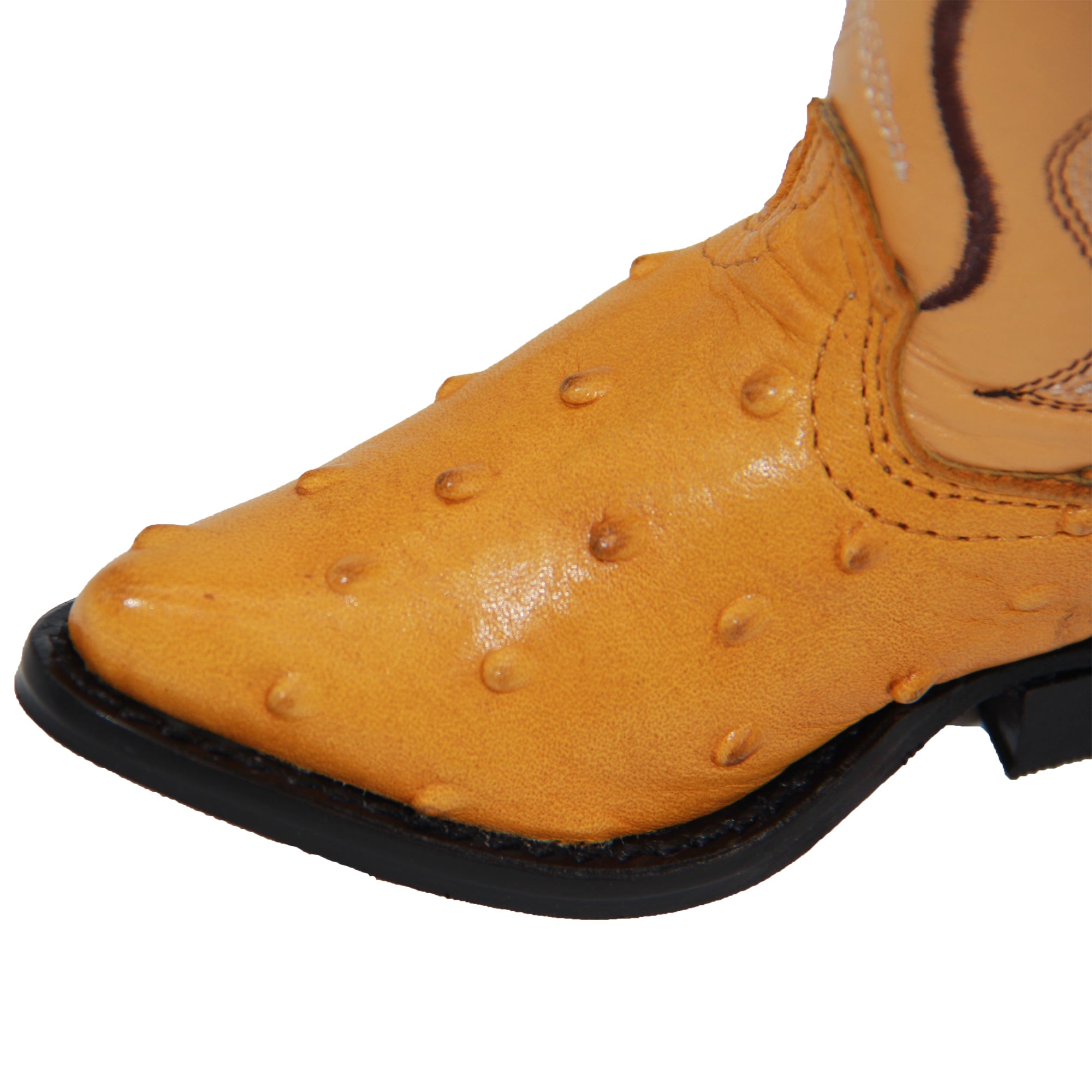 Kids Ostrich Print Western Boots Infant Toddler Cowboy Snip Toe Boot