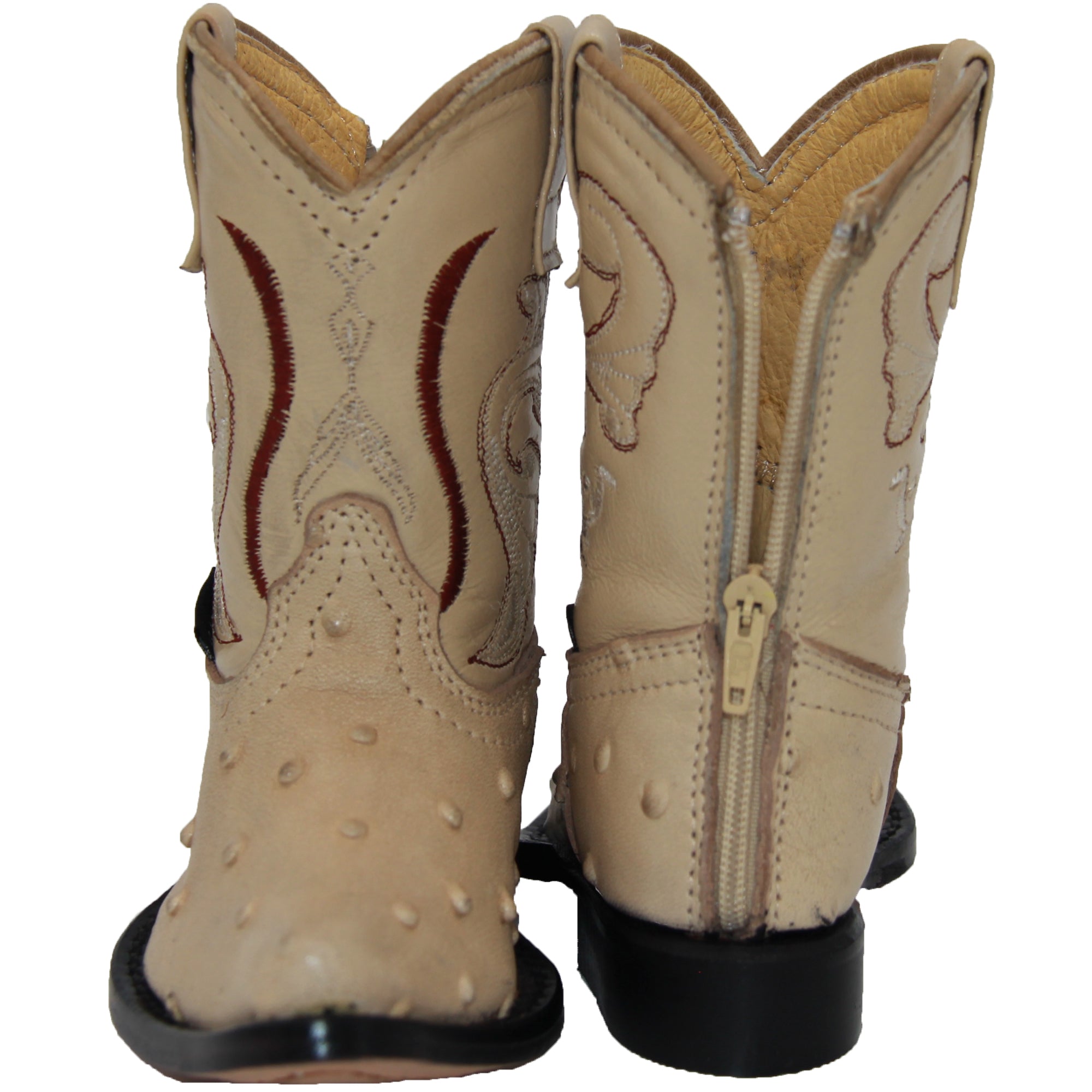 Kids Ostrich Print Western Boots Infant Toddler Cowboy Snip Toe Boot