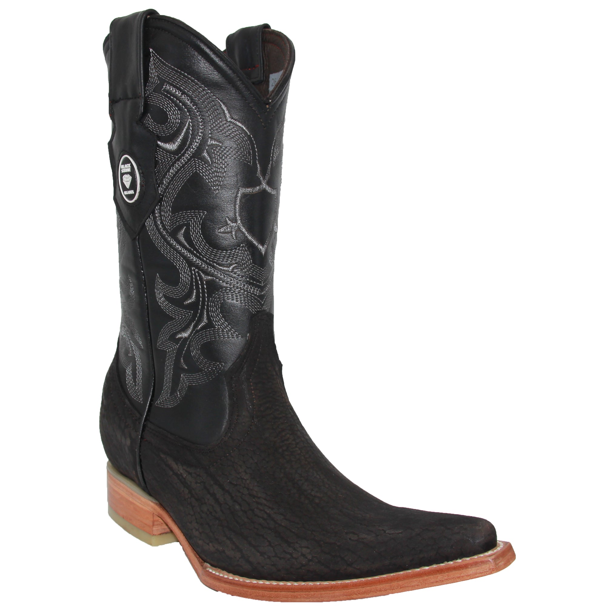 Mens Leather Cowboy Boot Snip Toe Western Leather Boot