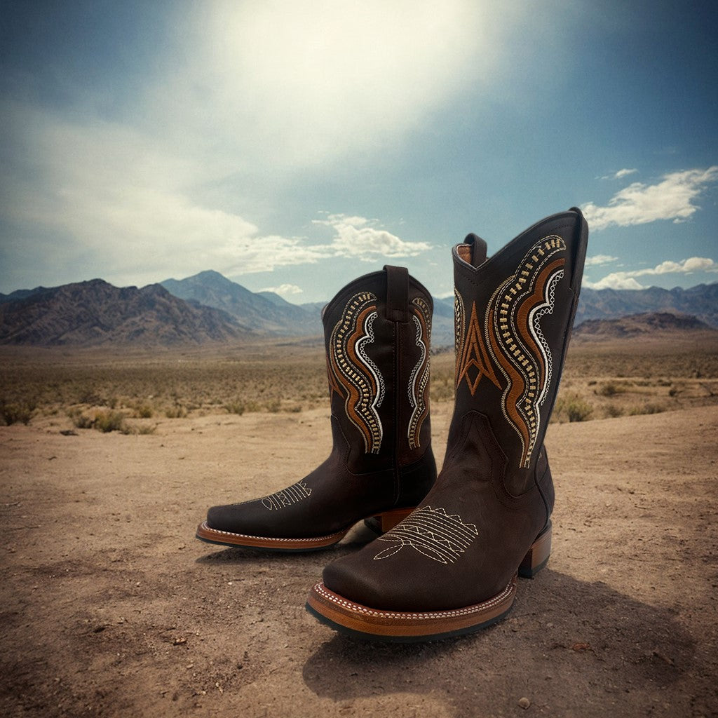 Men's Square Toe Leather Cowboy Western Boot