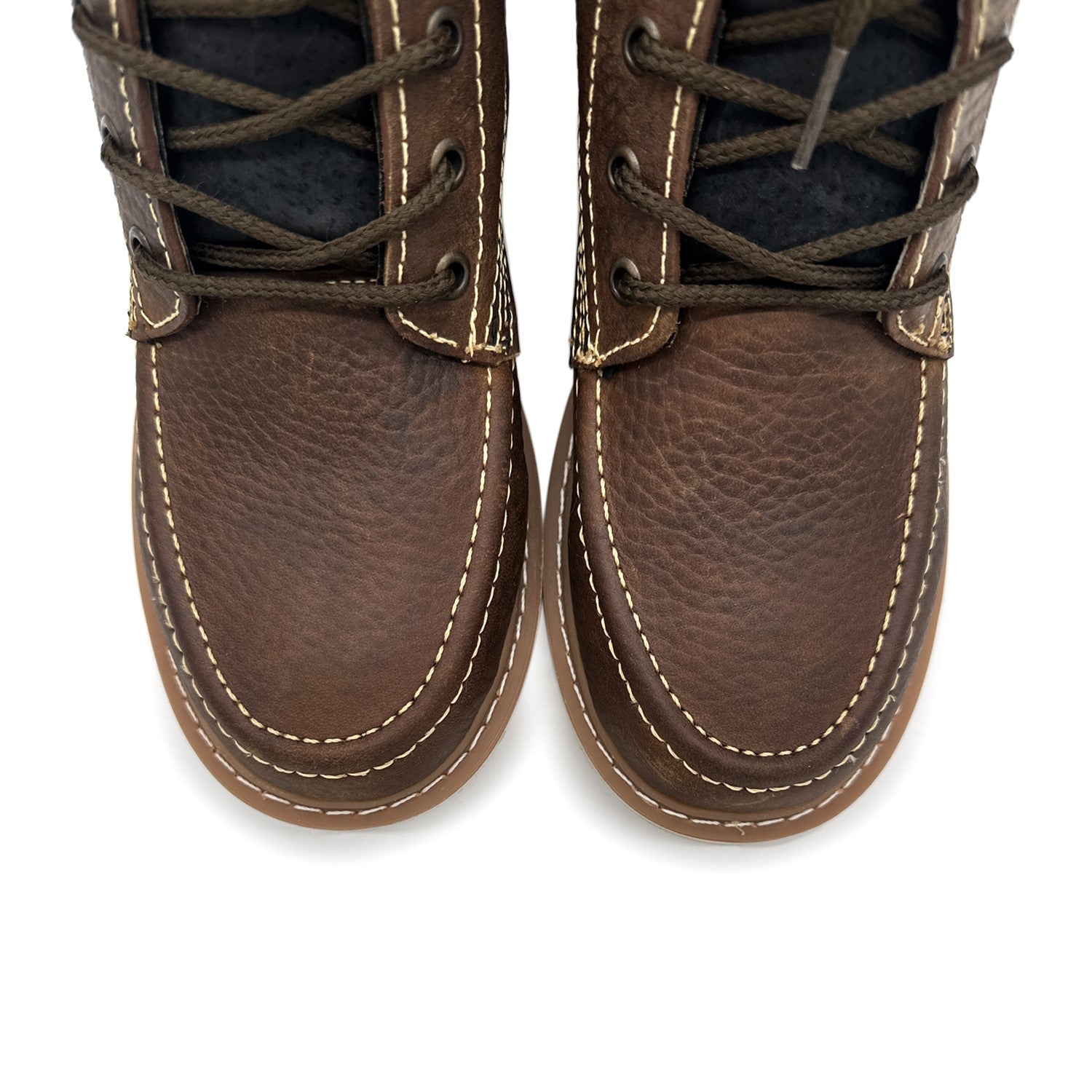 Men's Moc Toe Work Boots Soft Toe Genuine Leather Lightweight Construction Boot