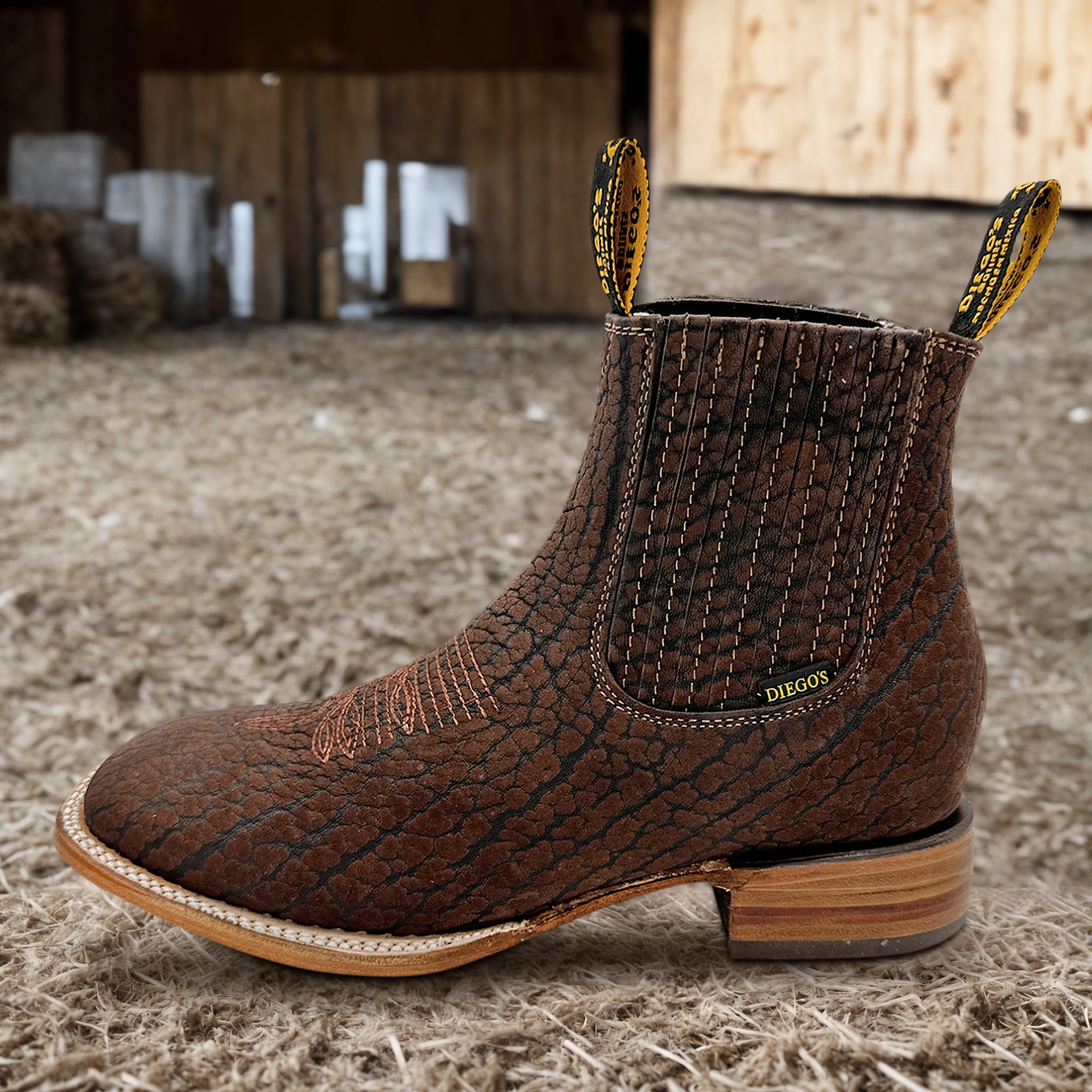 Men's Square Toe Ankle Western Cowboy Boot Dress Ankle Chelsea Boots