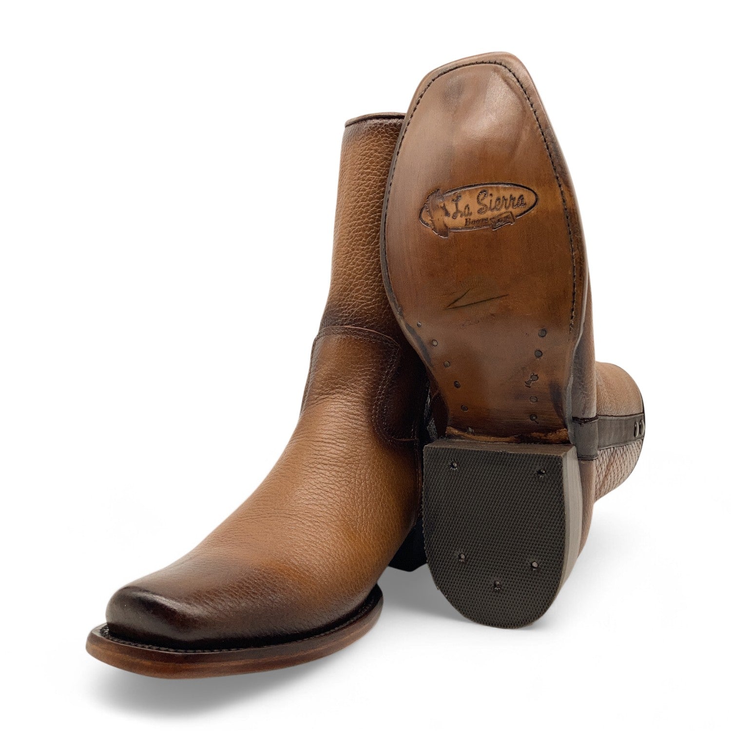 Men’s Genuine Leather Midcalf Western Cowboy Boot, With Side Zipper, Square Toe