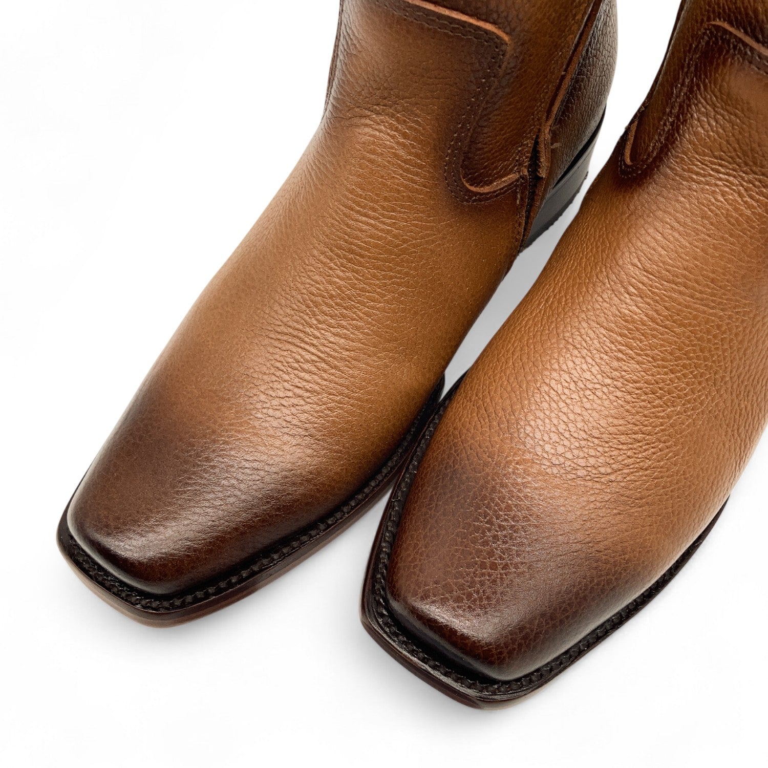 Men’s Genuine Leather Midcalf Western Cowboy Boot, With Side Zipper, Square Toe