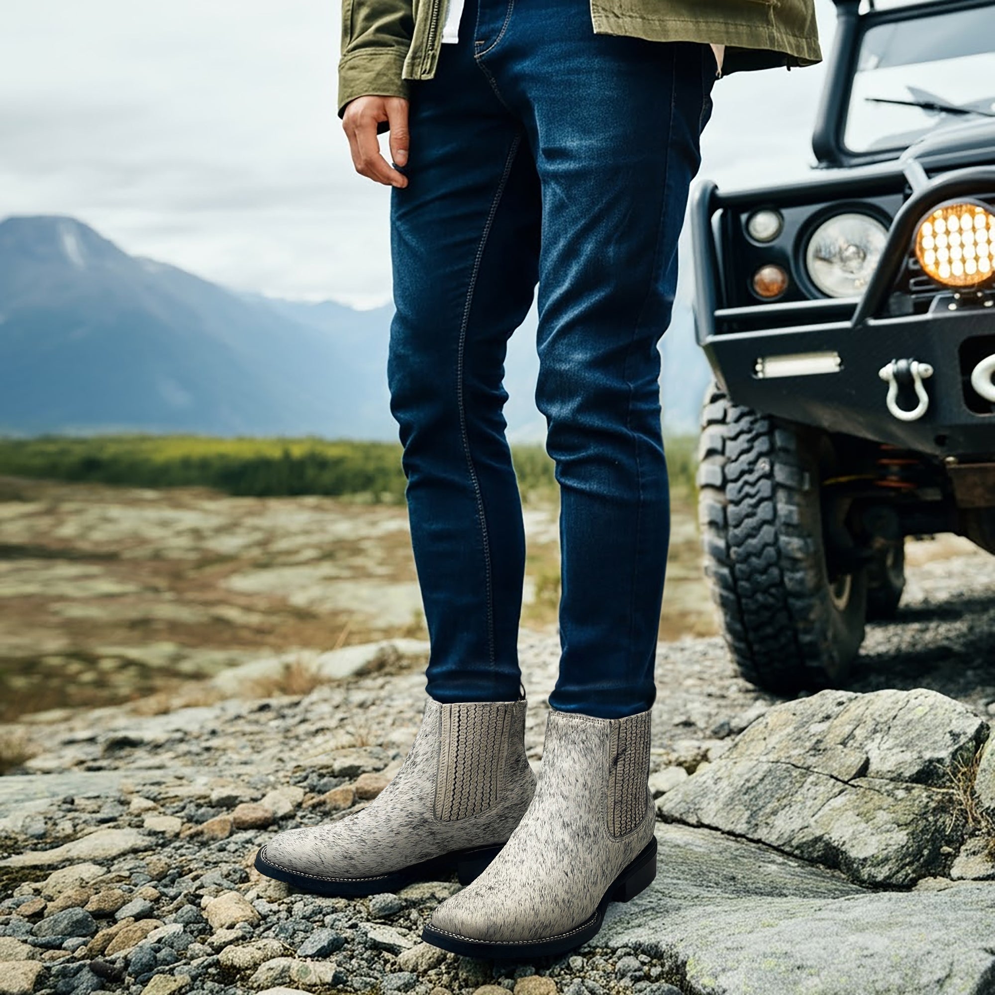 Men’s Chelsea Pony Hair Western Ankle Boot