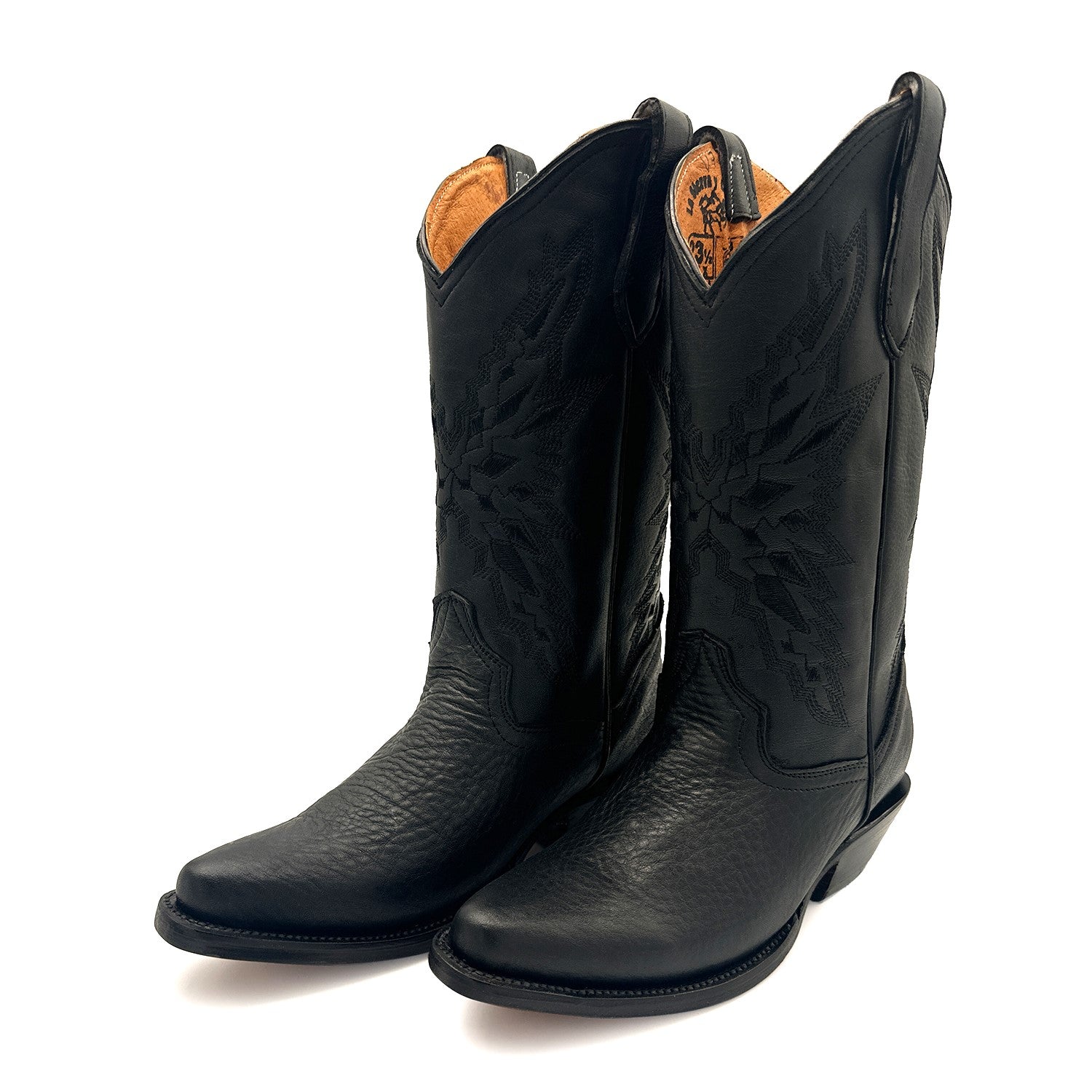 Women’s Genuine Leather Pointed Toe Mid-Calf Western Boots