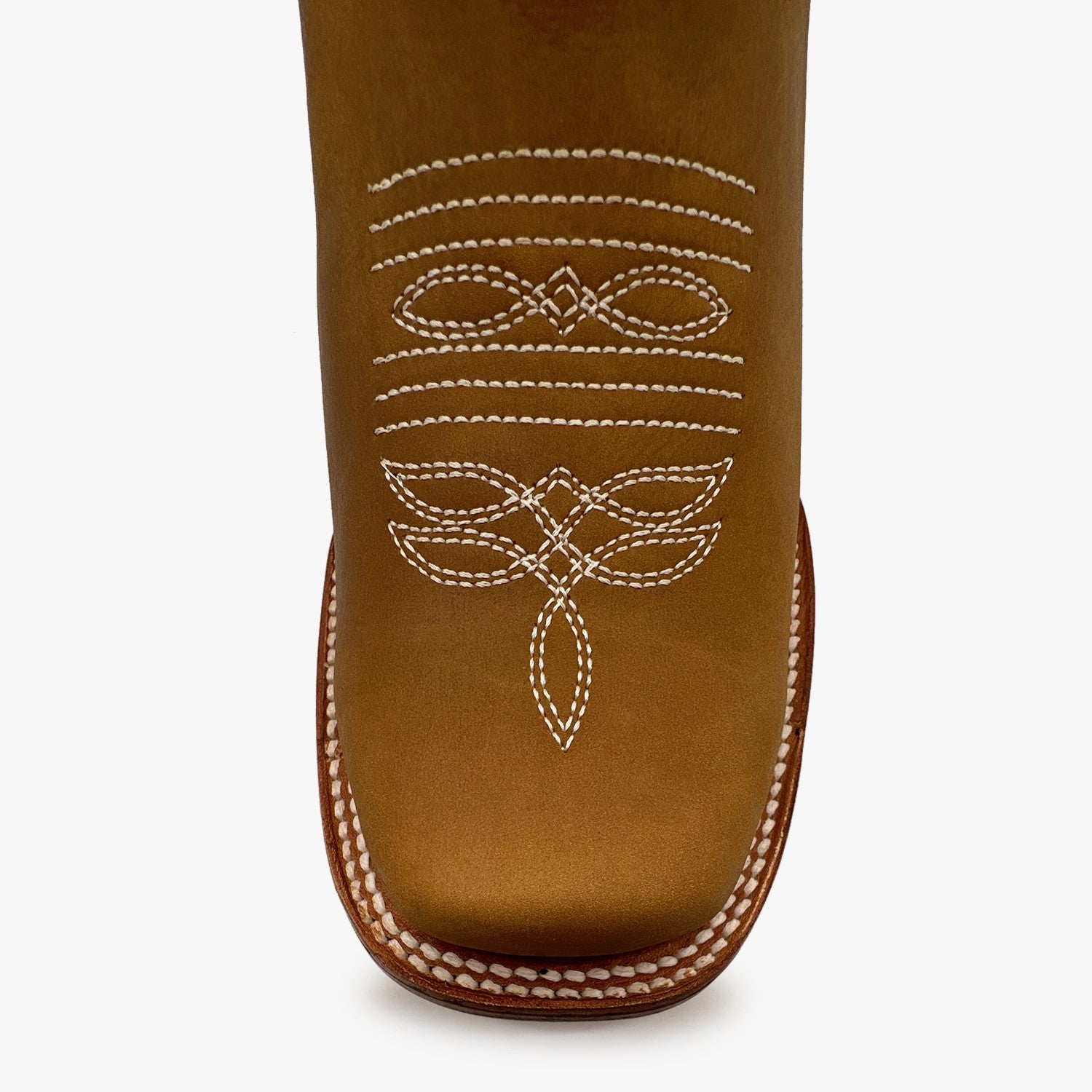 Womens Leather Square Toe Embroidered Western Boot