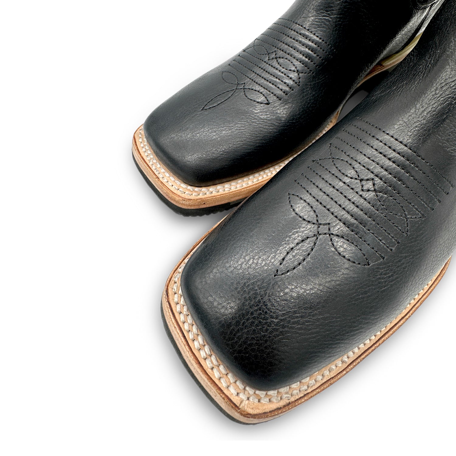 Men’s Square Toe Leather Ankle Boot Rubber Sole